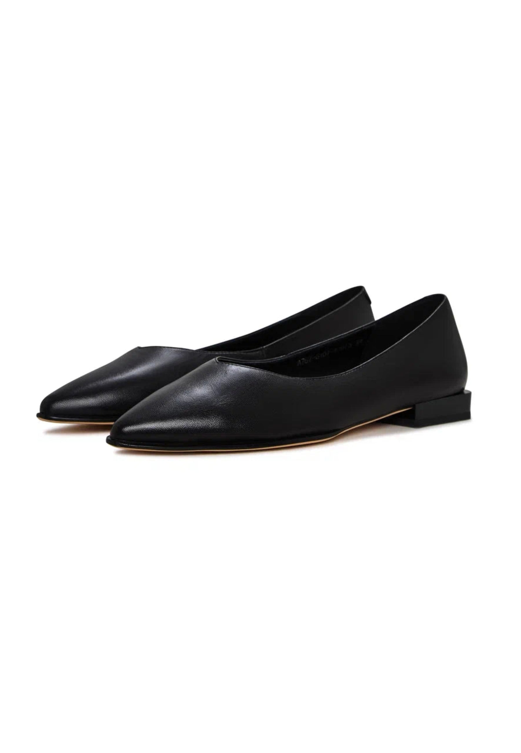 Classic Black Pointed-Toe Ballet Flats - Black