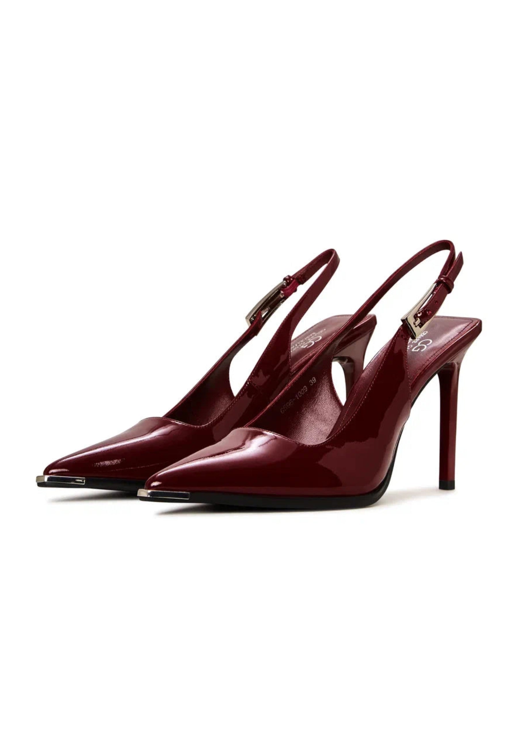 Patent Leather Slingback Pumps - Red