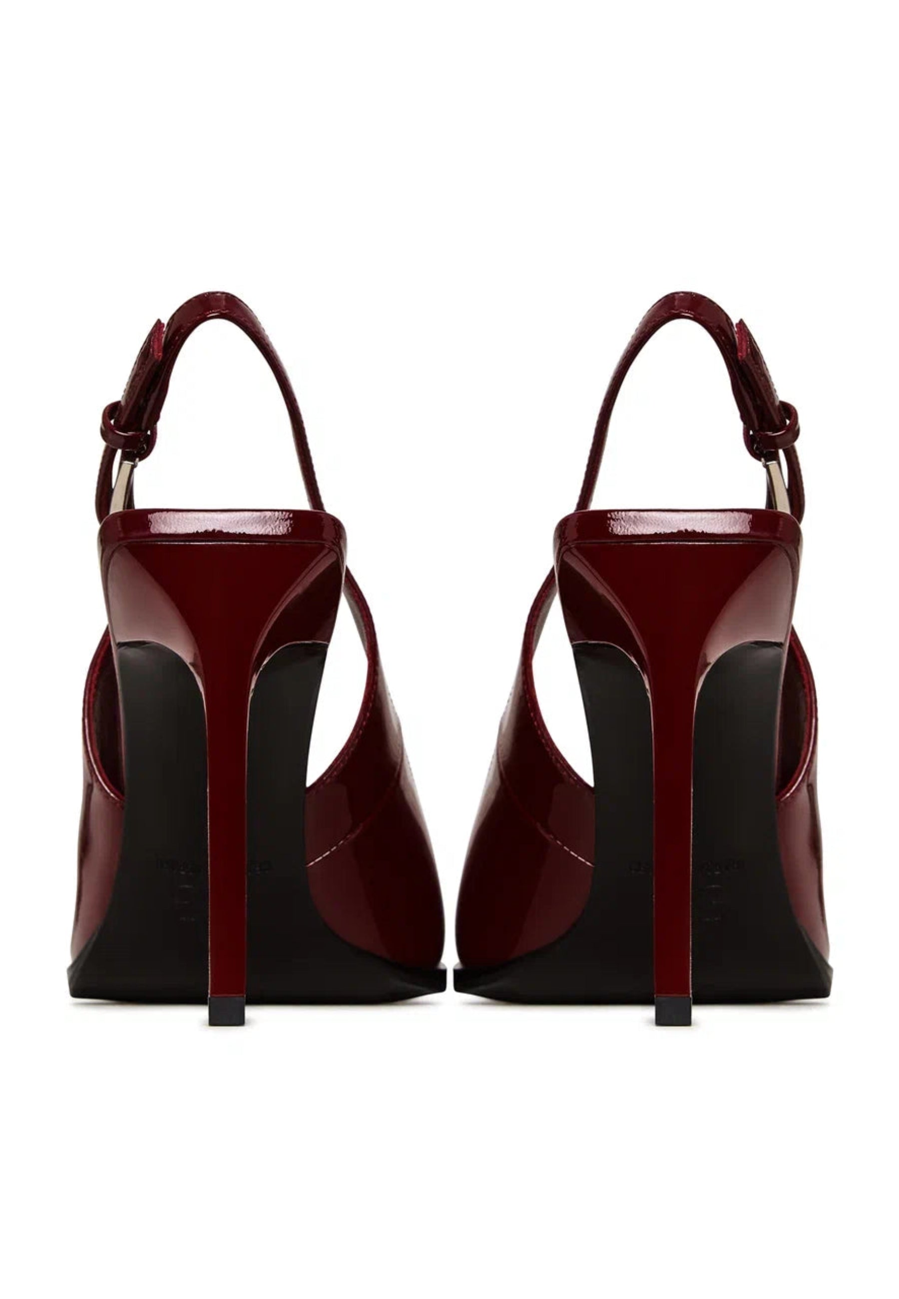 Patent Leather Slingback Pumps - Red