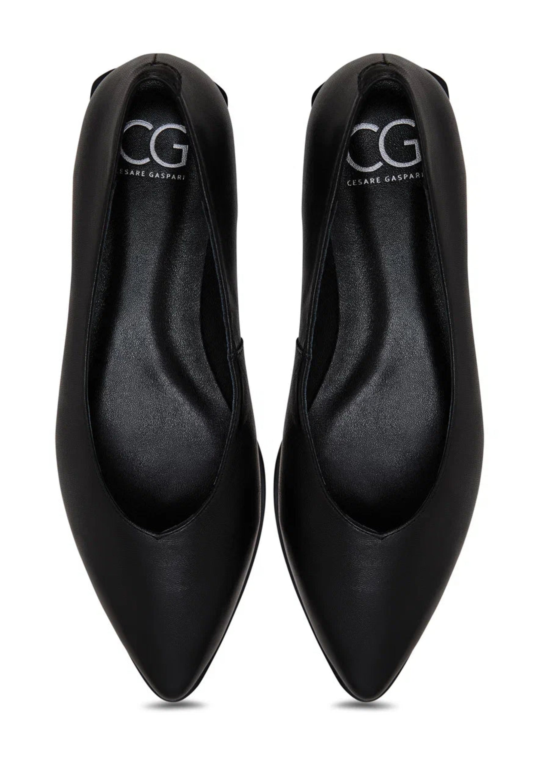 Classic Black Pointed-Toe Ballet Flats - Black