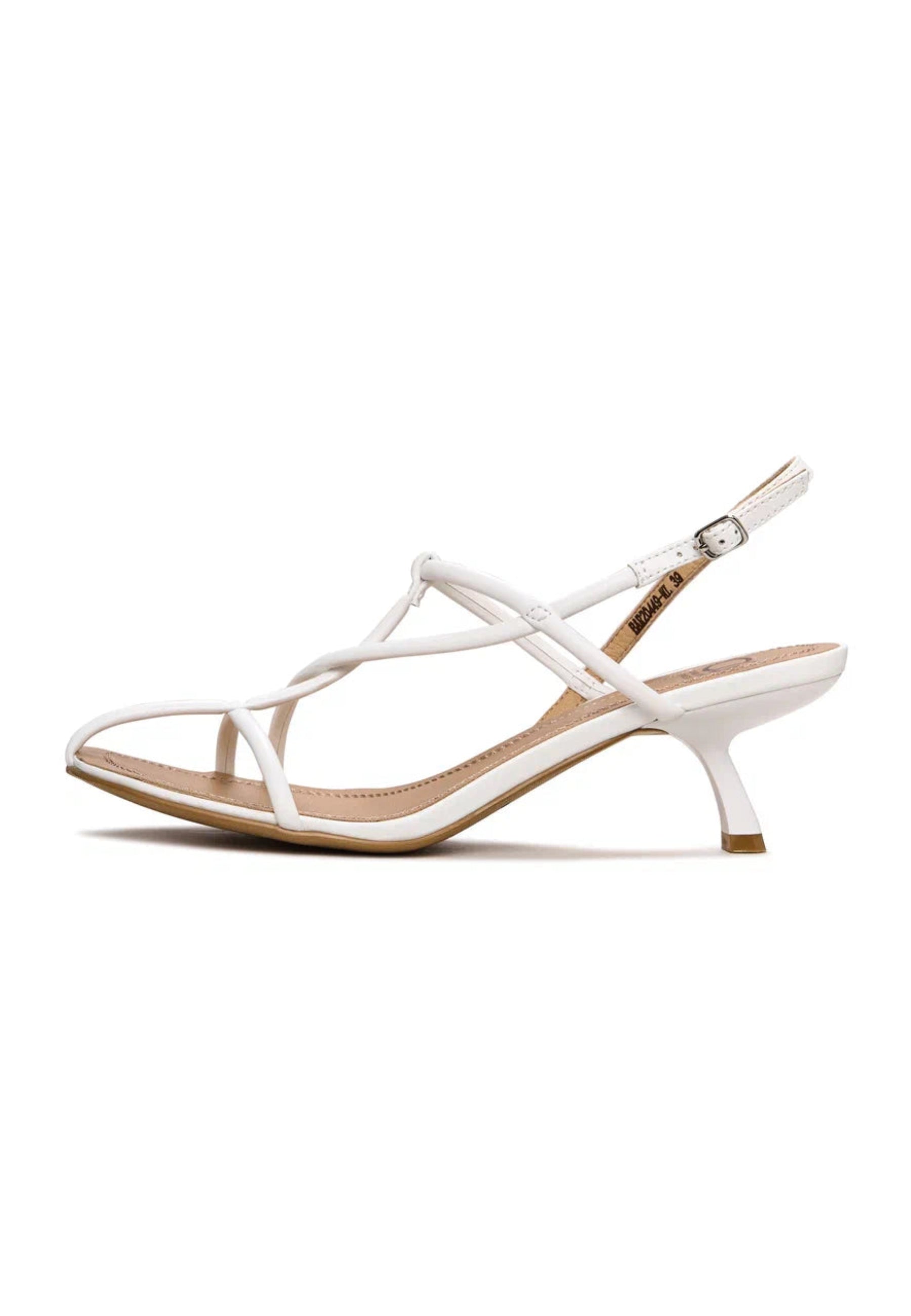 Minimalist Strappy Heels - White