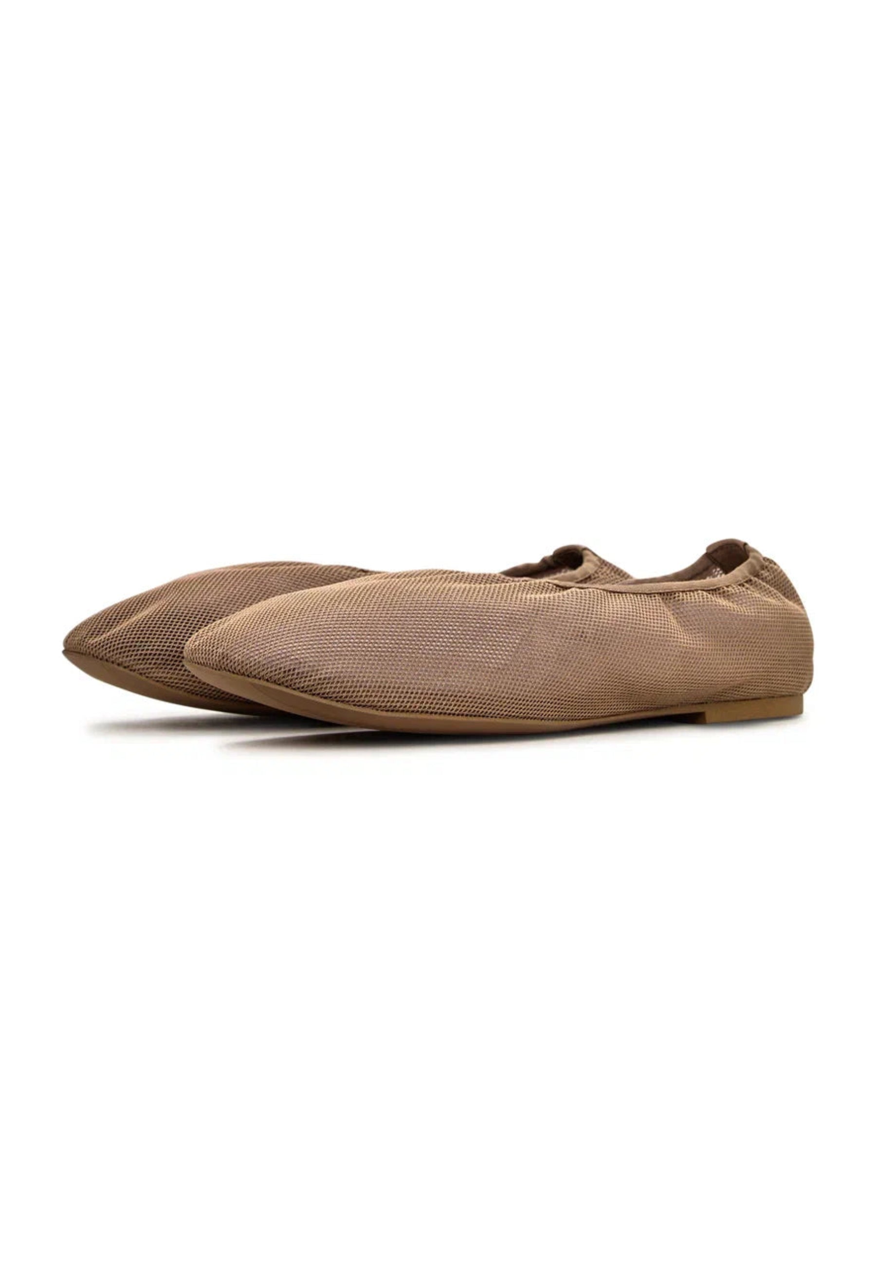 Mesh Slip-On Ballet Flats - Beige