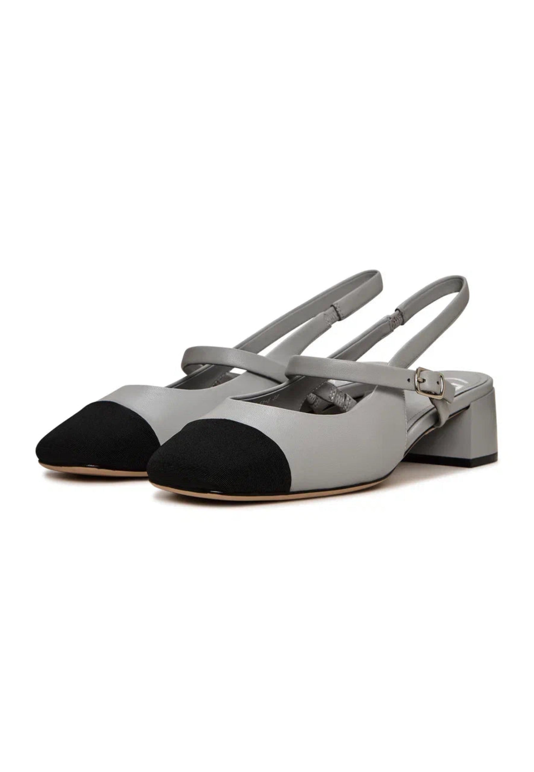 Slingback Block Heels Pumps Marisol - Gray