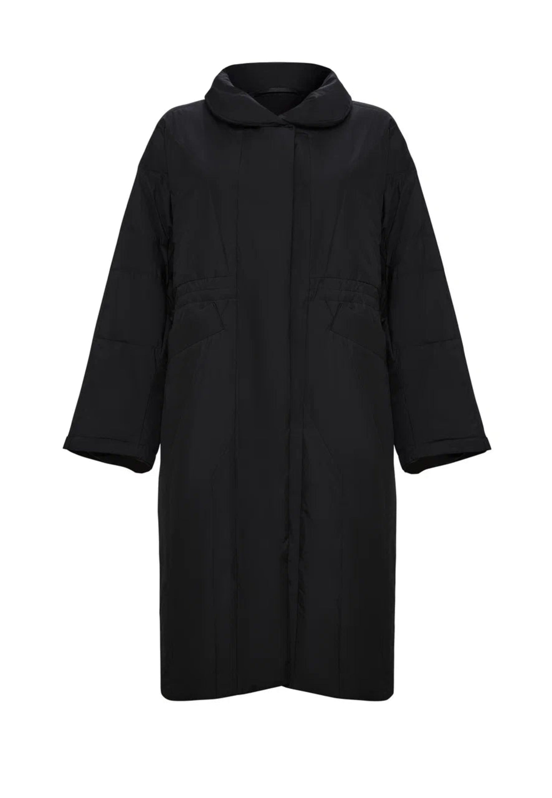 Long Quilted Coat - Black