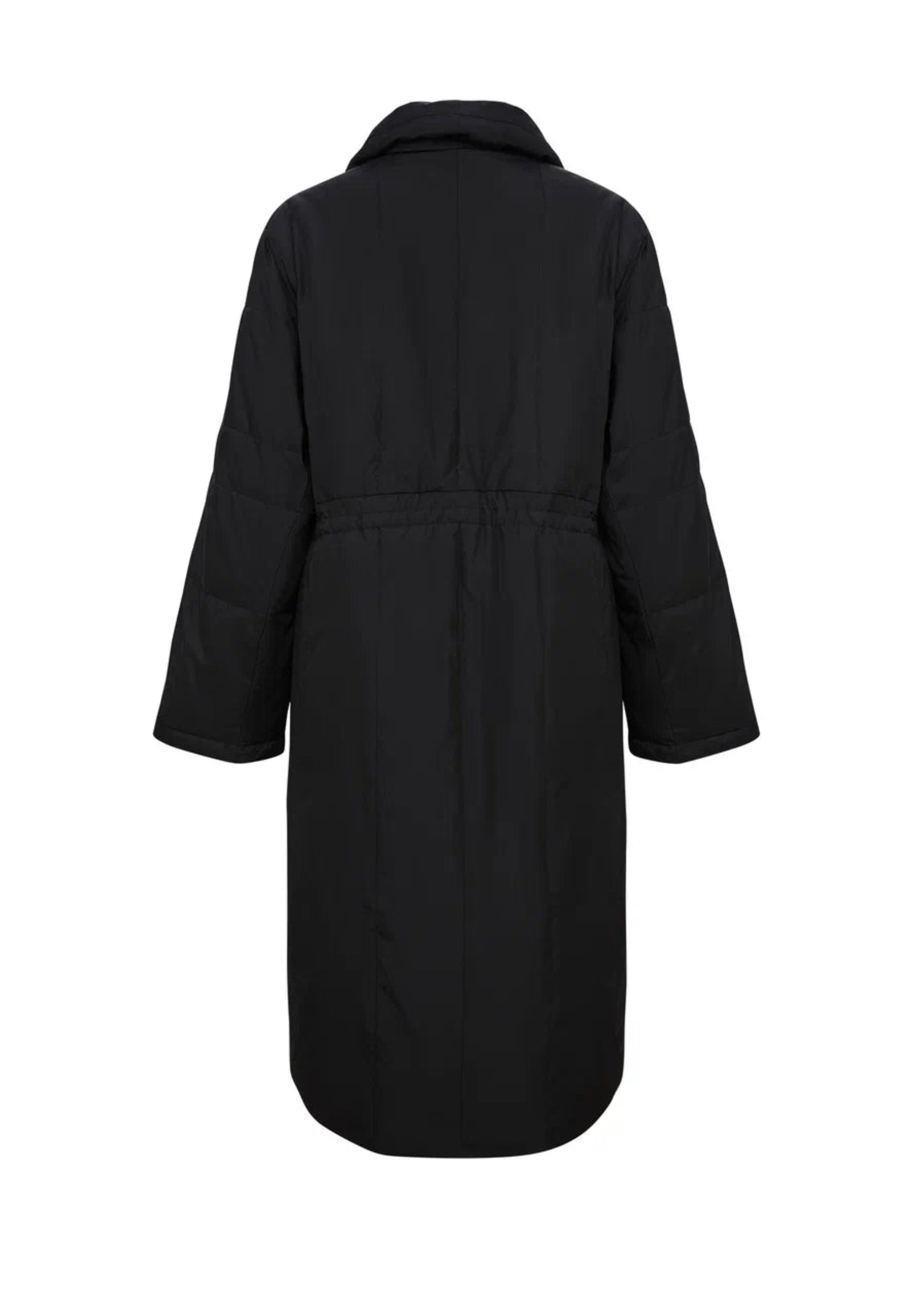 Long Quilted Coat - Black