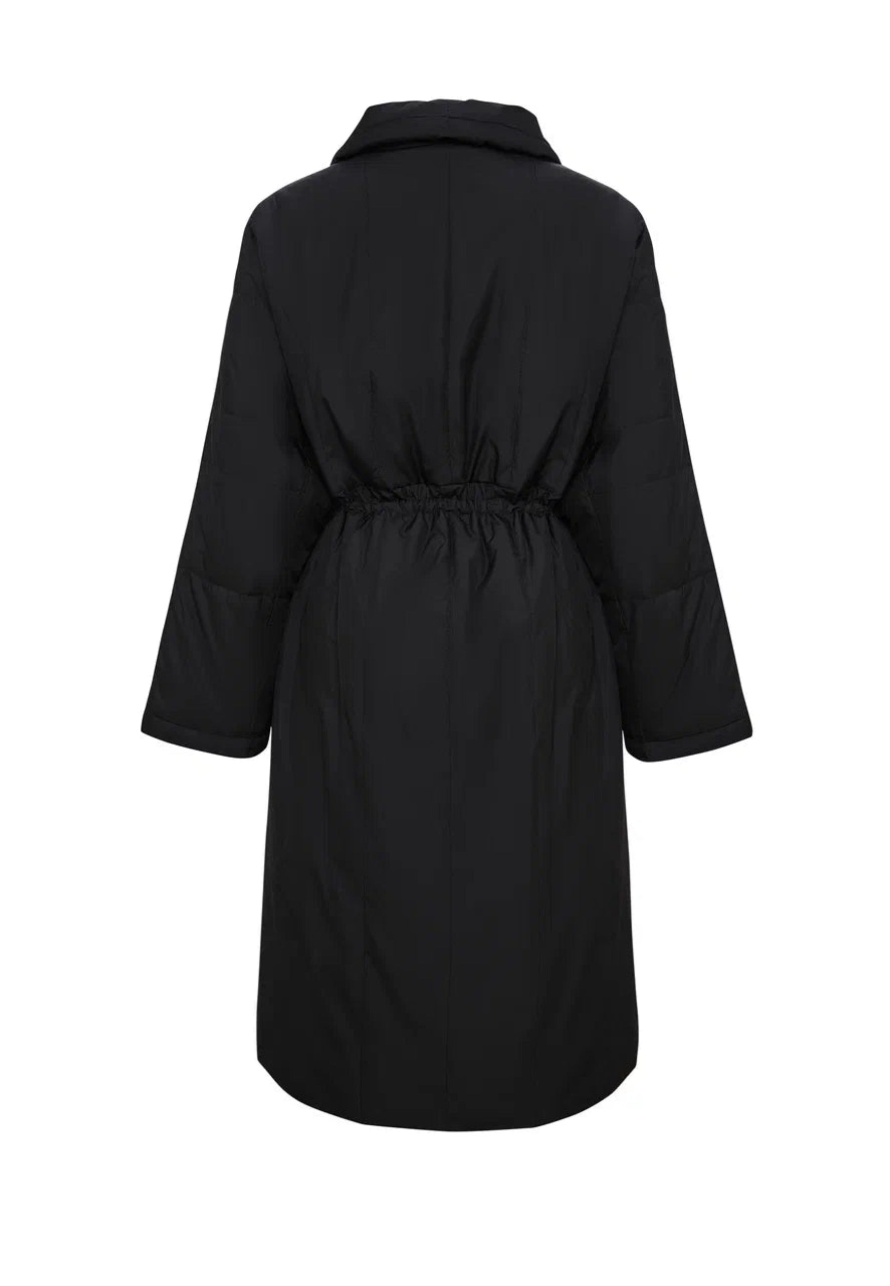 Long Quilted Coat - Black