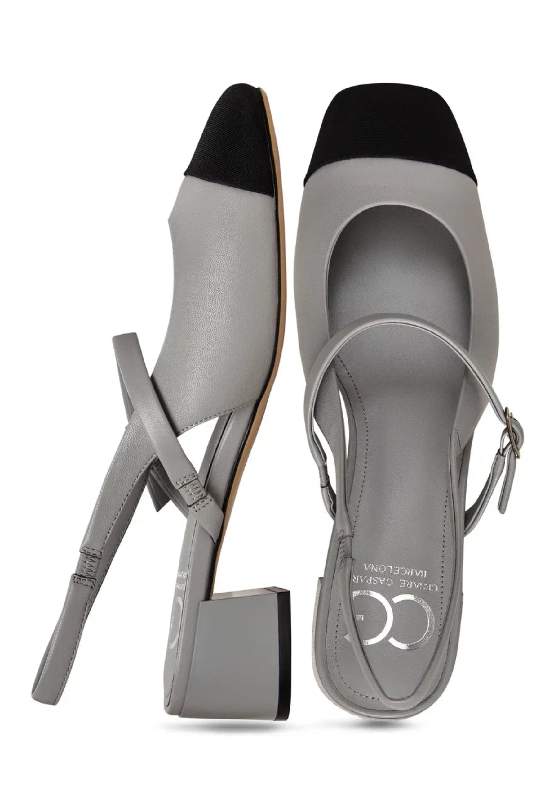 Slingback Block Heels Pumps Marisol - Gray