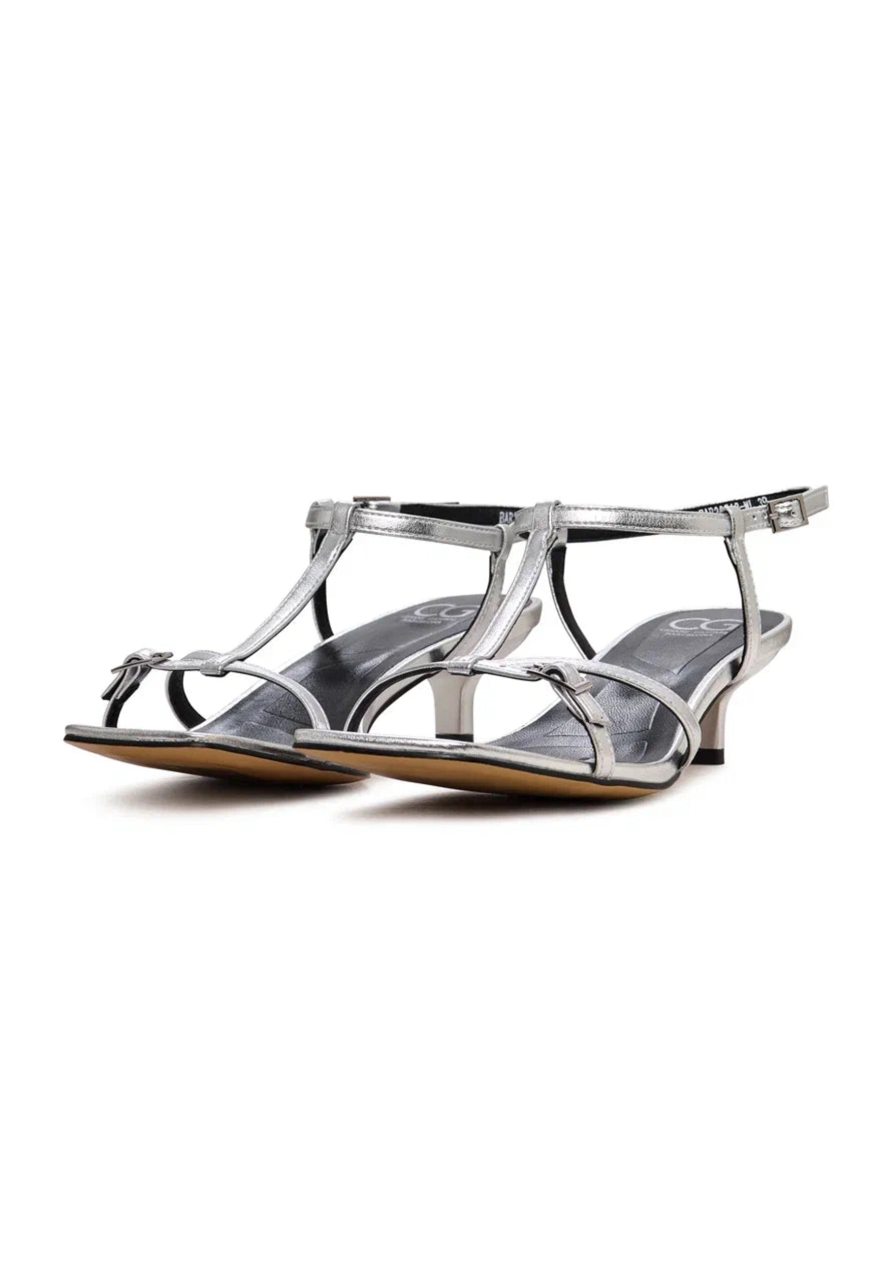 Lustrous Strappy Heels - Silver