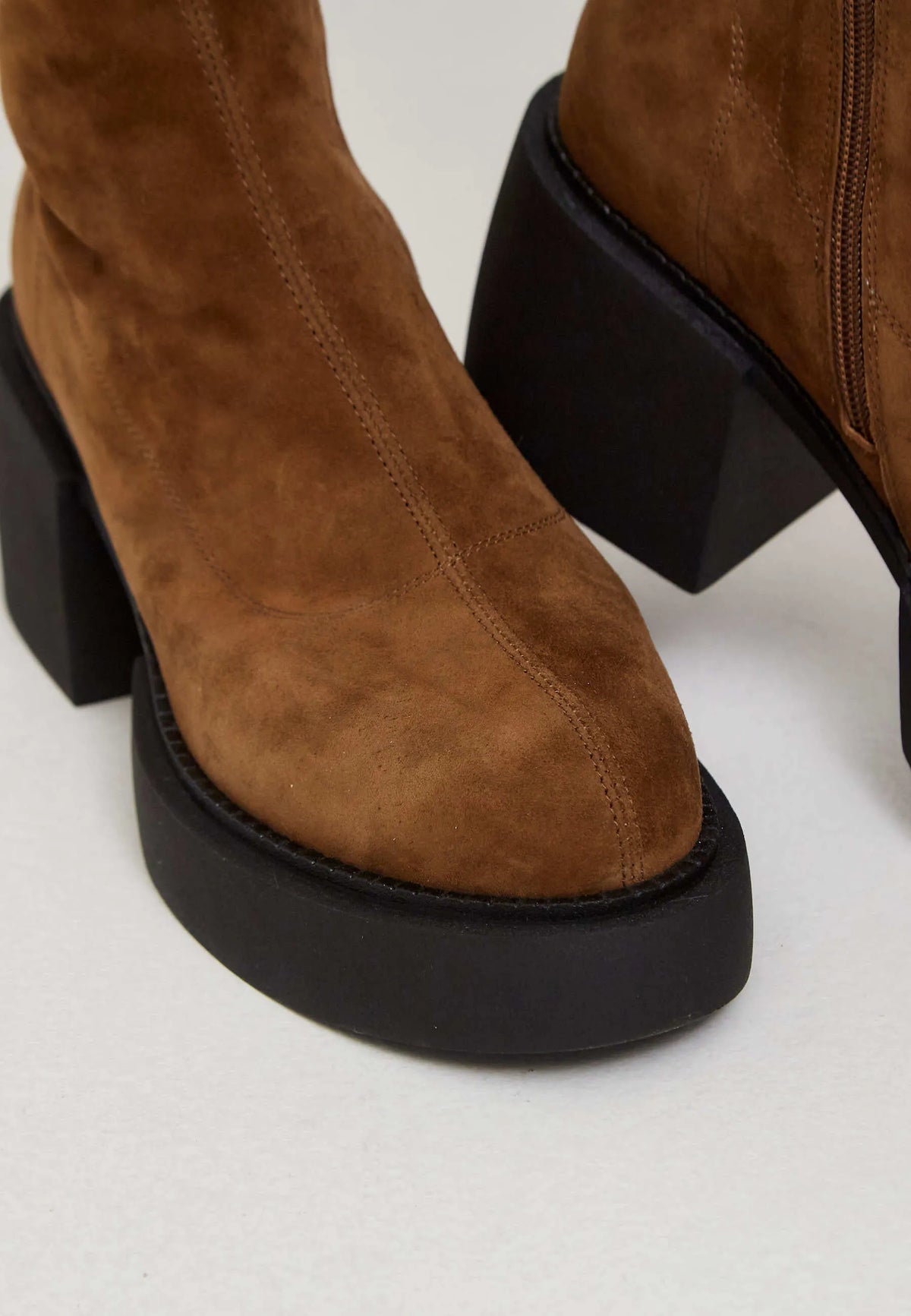 Bold Rise Suede Ankle Boots – Brown