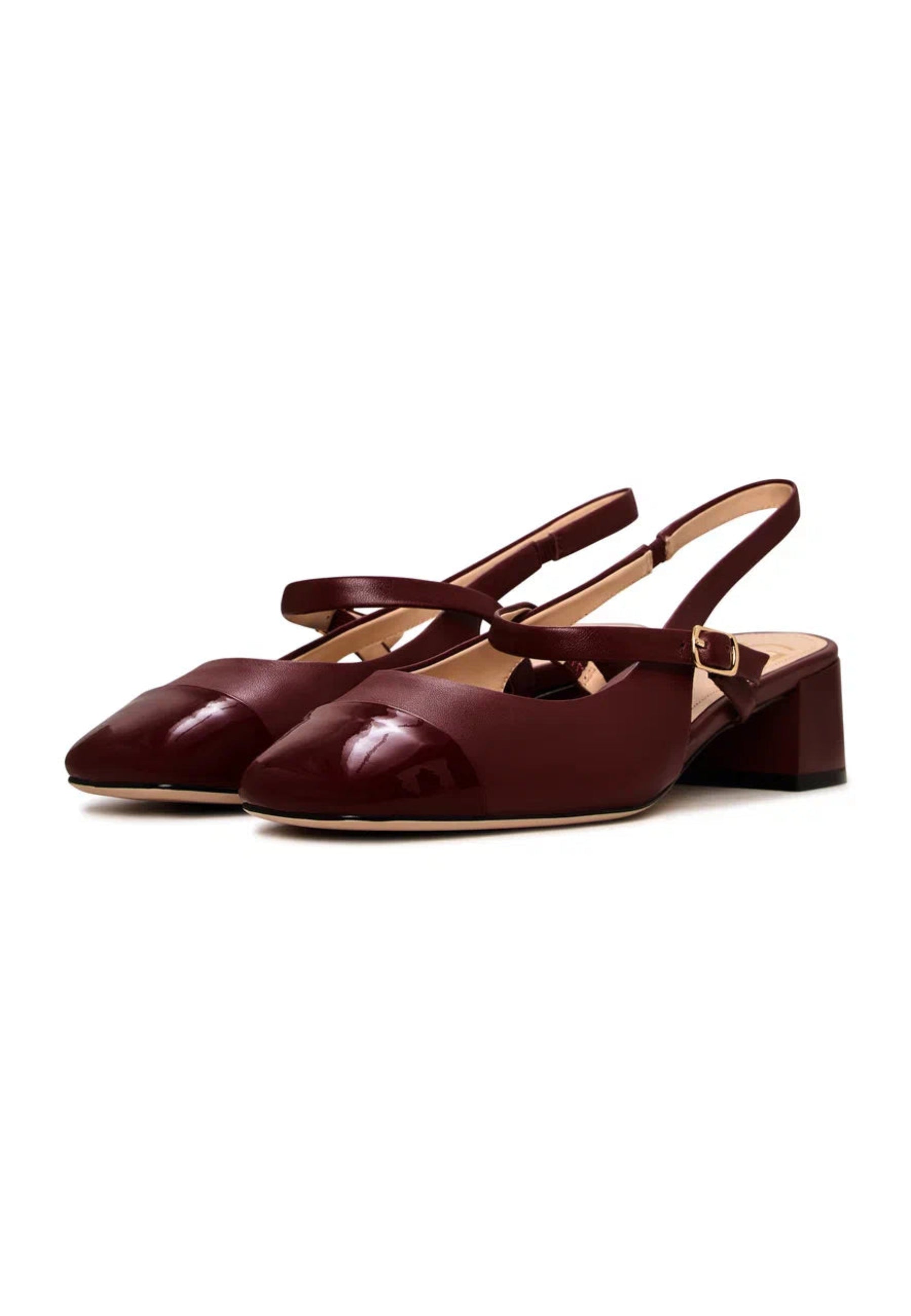 Slingback Block Heels Pumps Marisol - Bordeaux