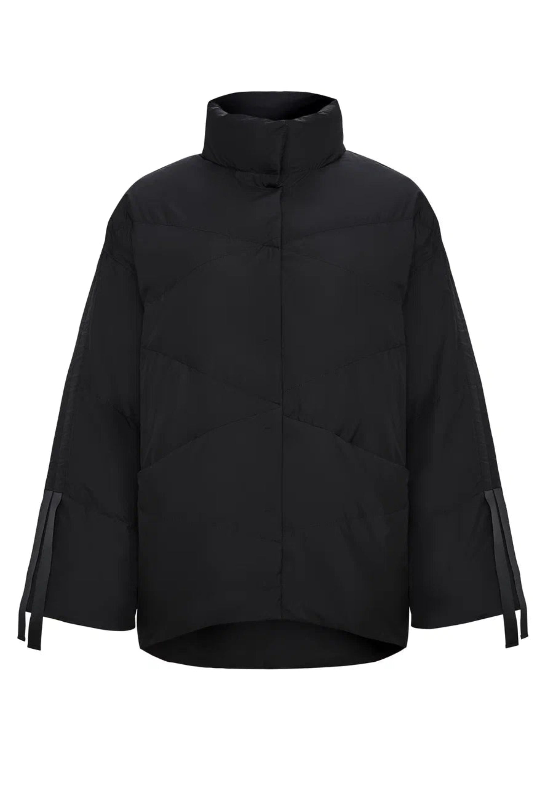 Oversized Quilted Puffer Jacket - Black