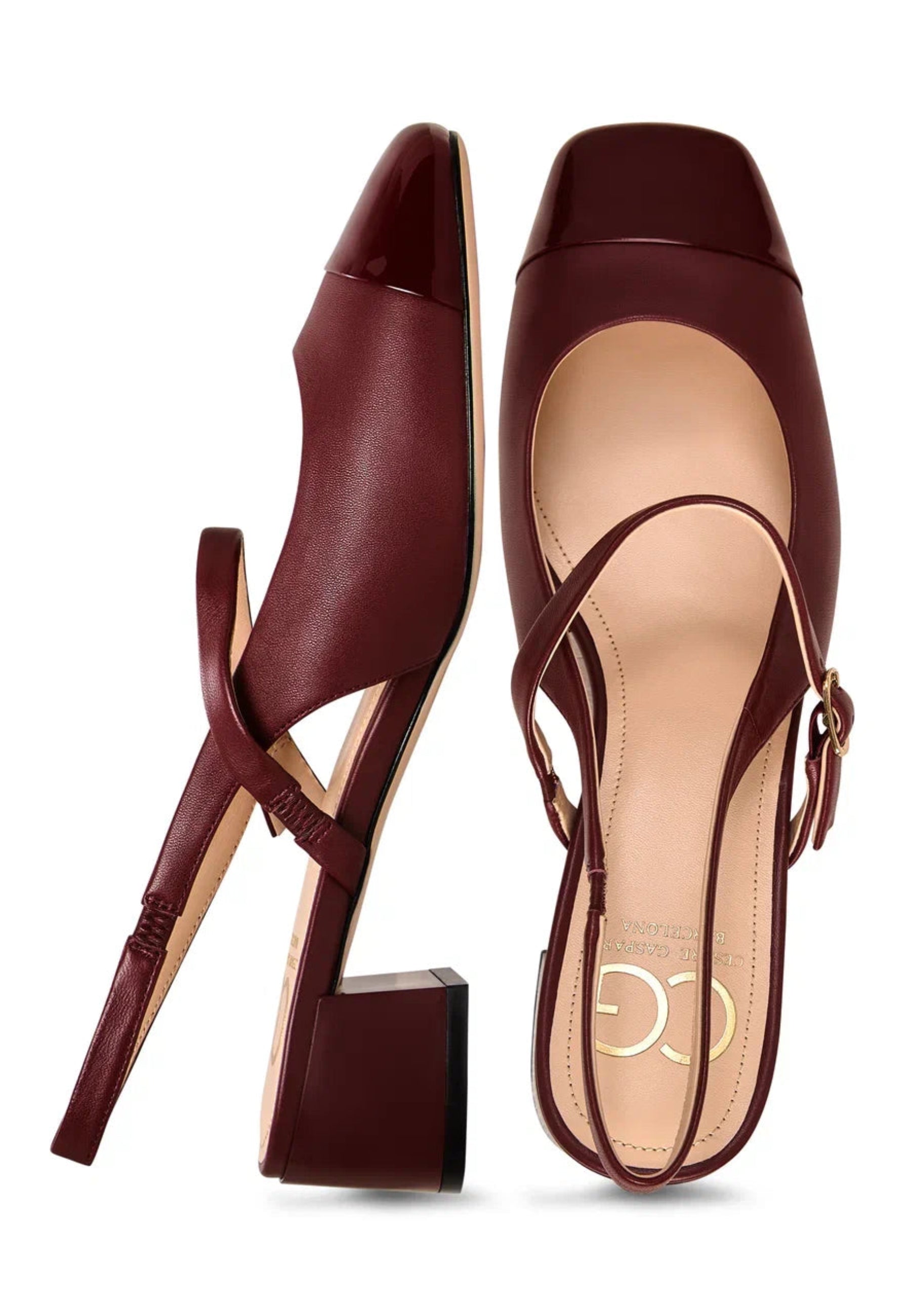 Slingback Block Heels Pumps Marisol - Bordeaux