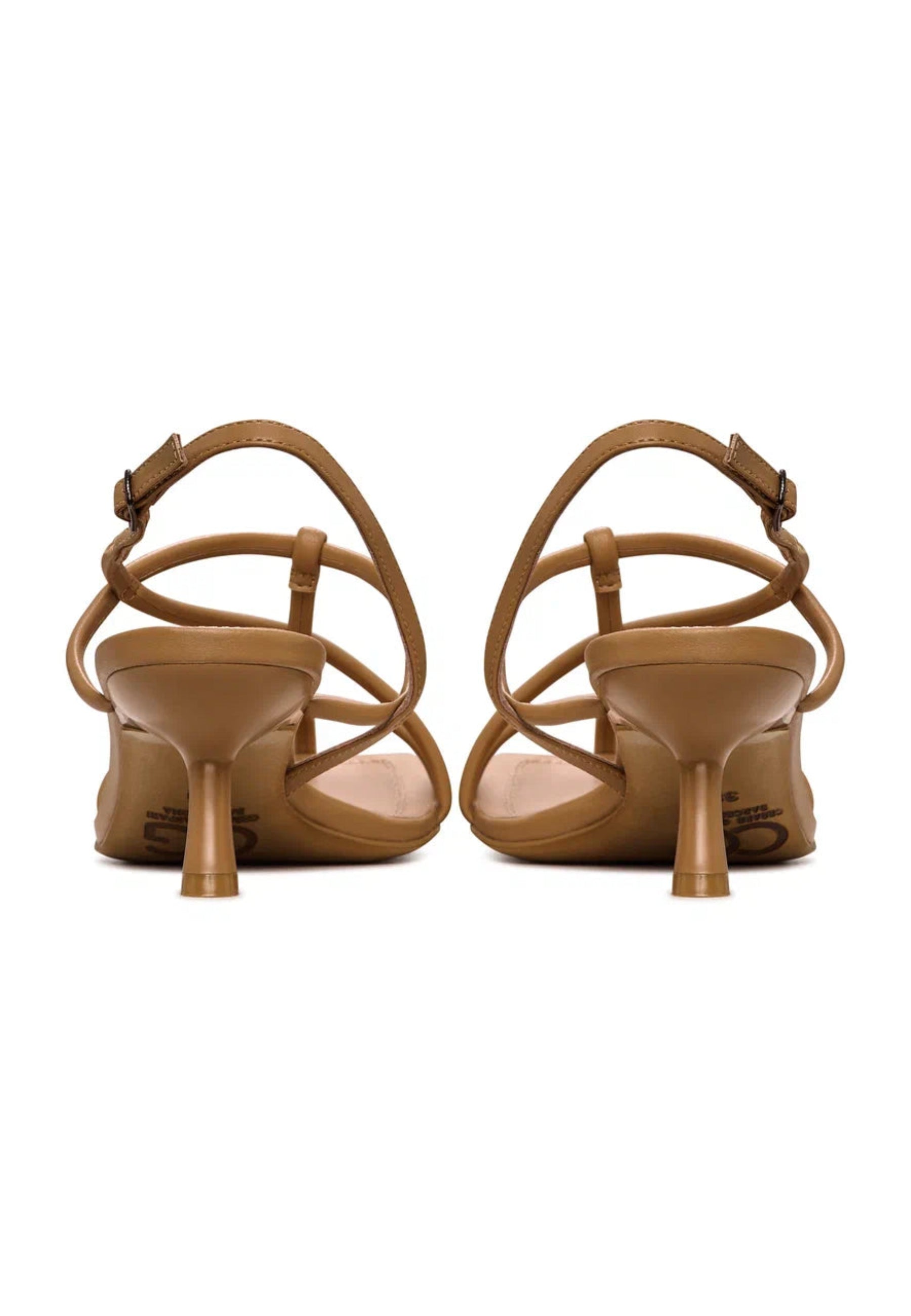 Minimalist Strappy Heels - Beige