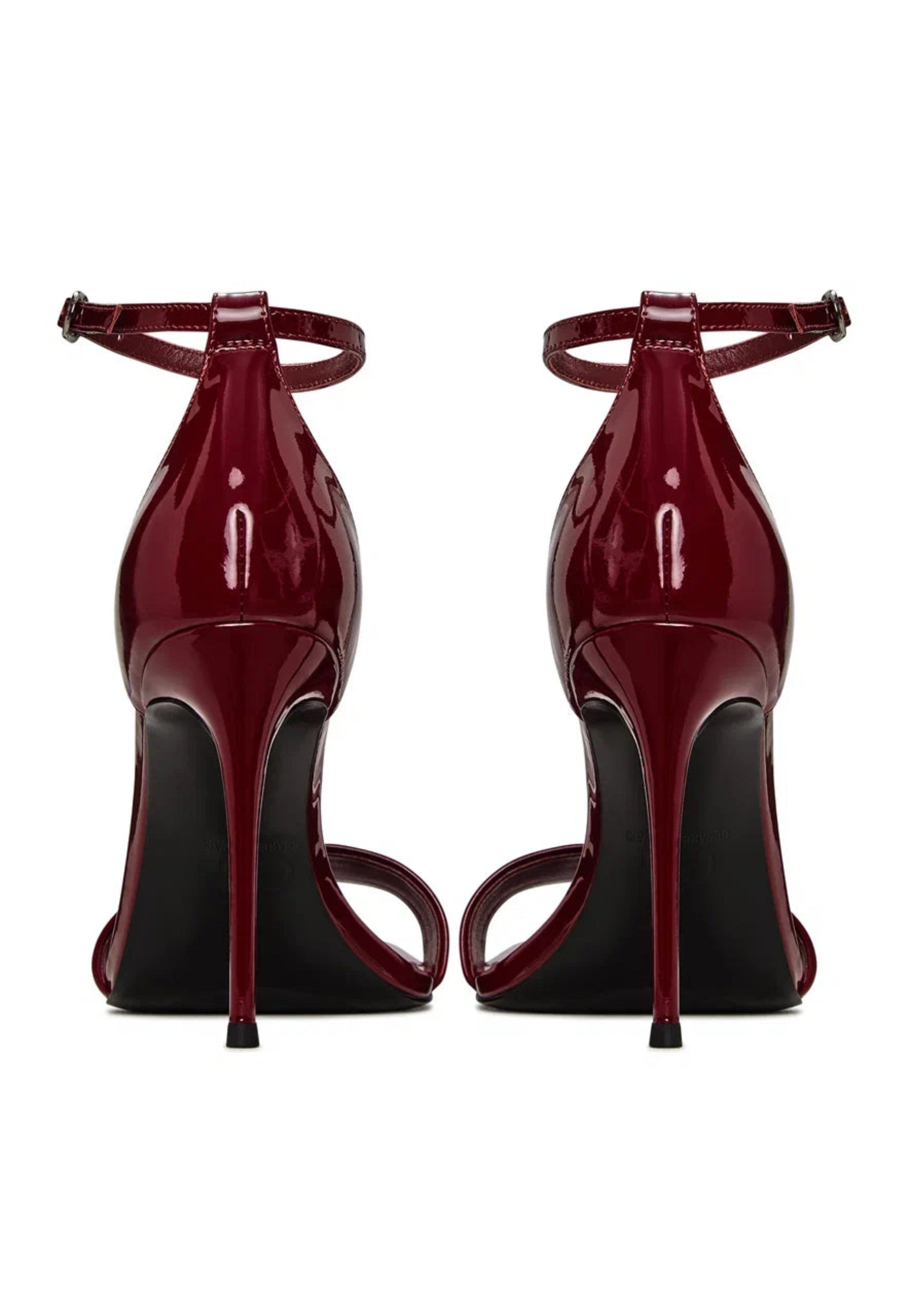 Classic Patent Leather Ankle-Strap Heels - Red