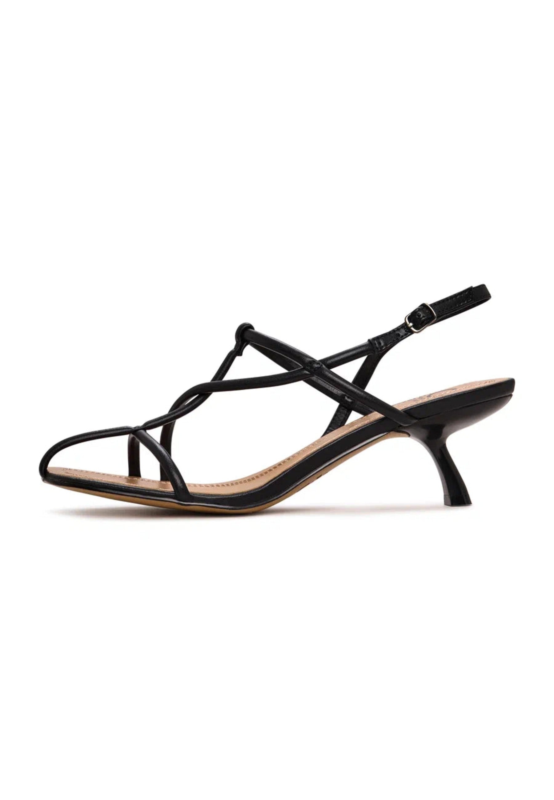 Minimalist Strappy Heels - Black