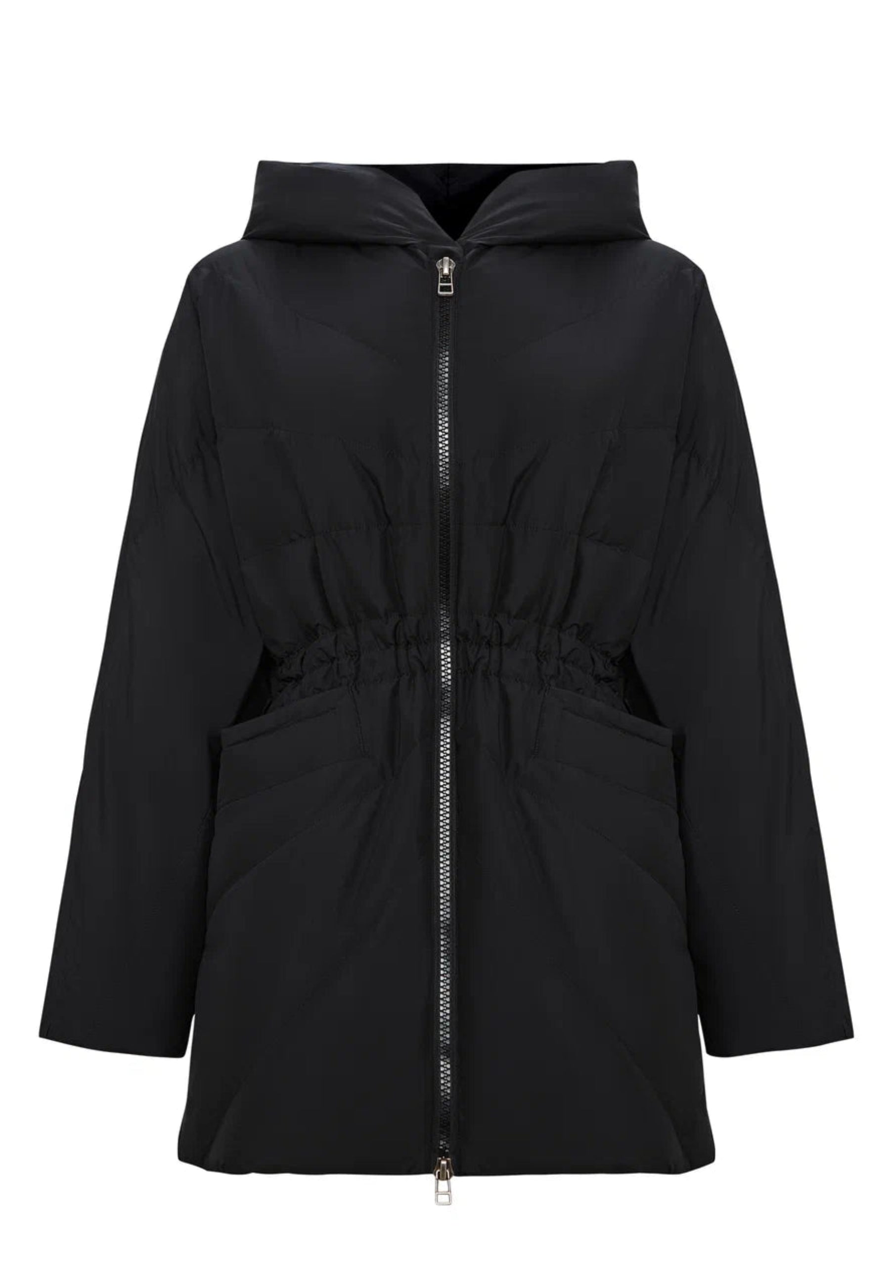 Hooded Quilted Jacket - Black