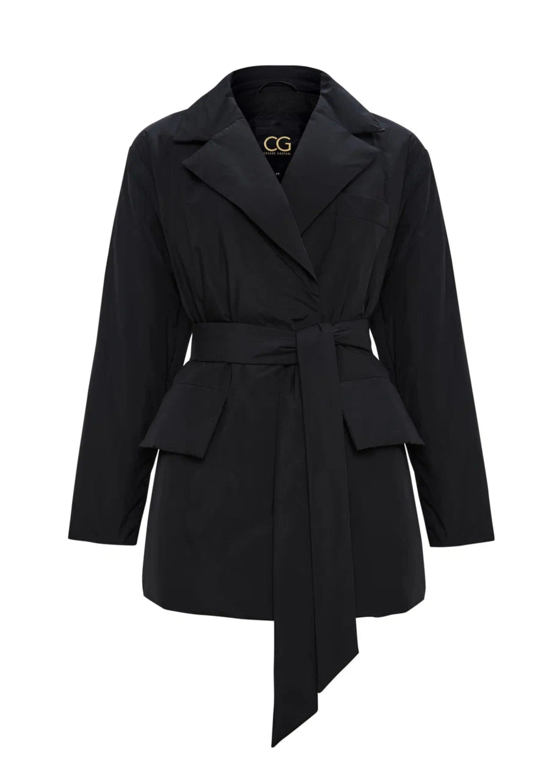 Belted Quilted Blazer - Black