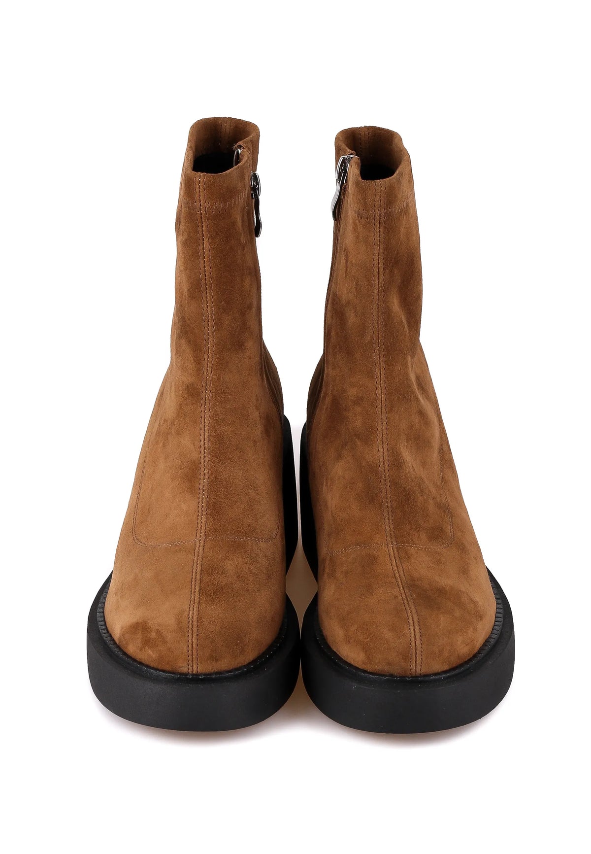 Bold Rise Suede Ankle Boots – Brown