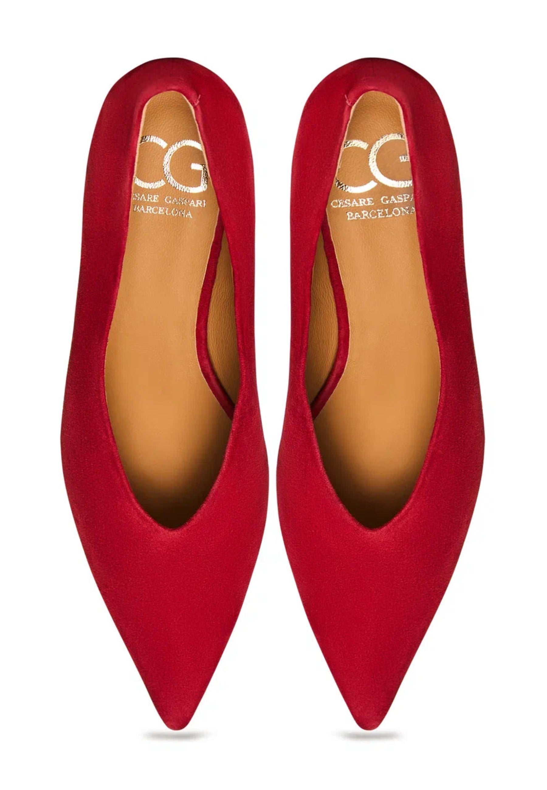 Velvet Curve Pumps - Red
