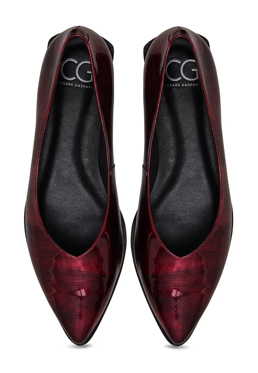 Classic Black Pointed-Toe Ballet Flats - Bordeaux