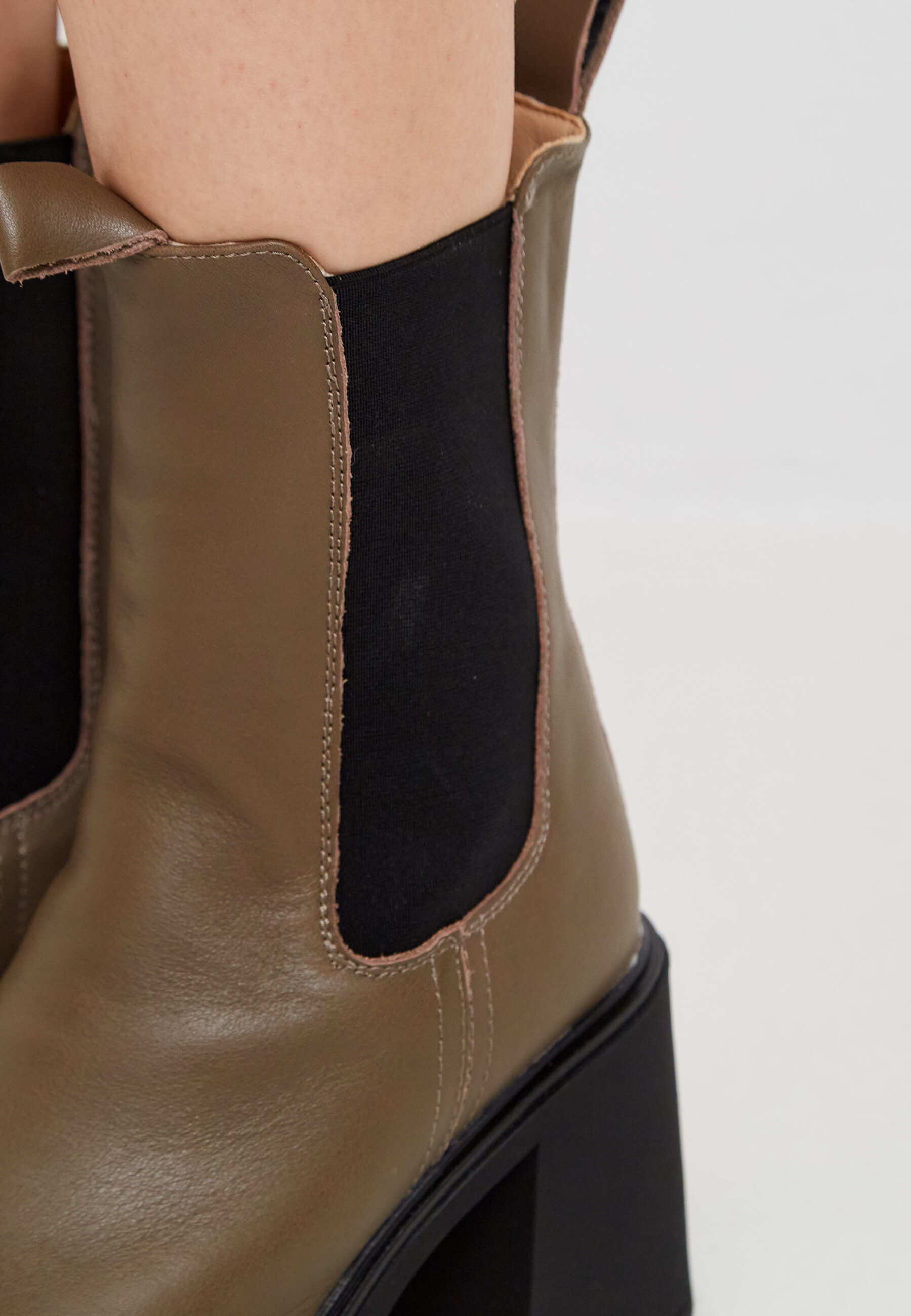 Platform Chelsea Ankle Boots - Biege