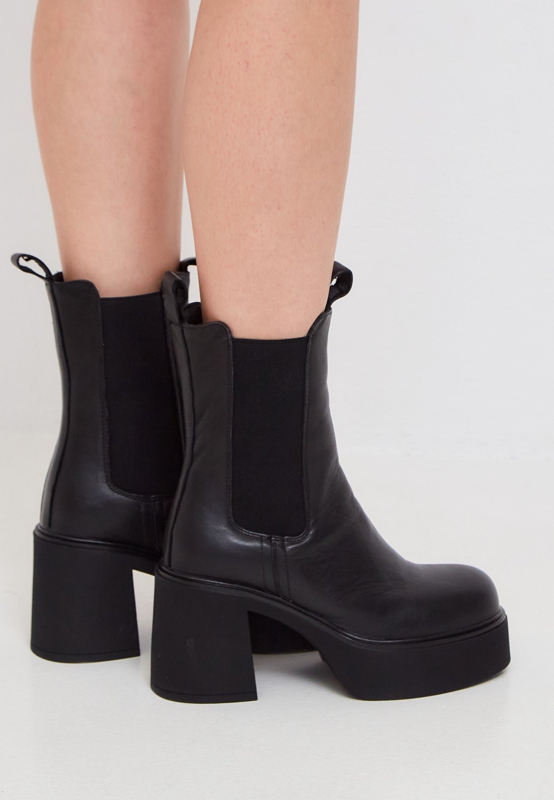 Platform Chelsea Ankle Boots - Black