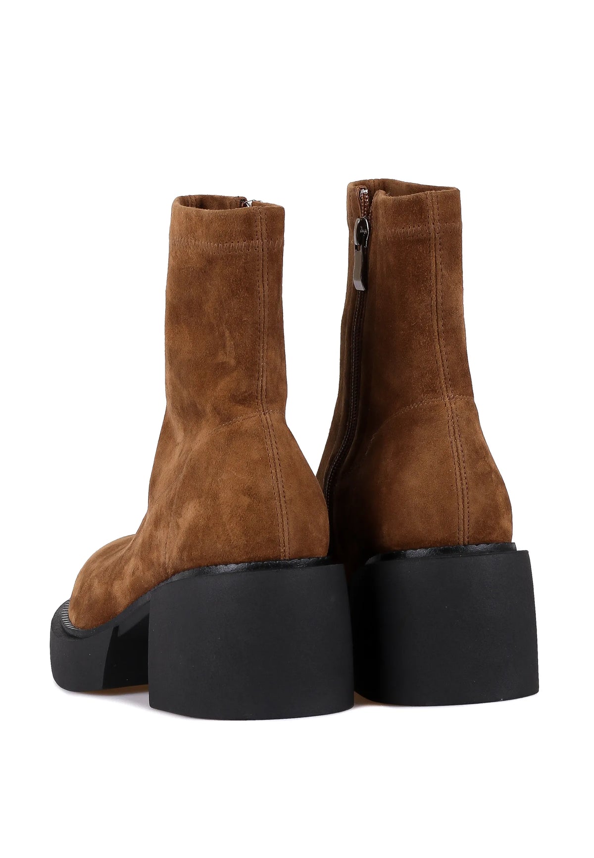 Bold Rise Suede Ankle Boots – Brown