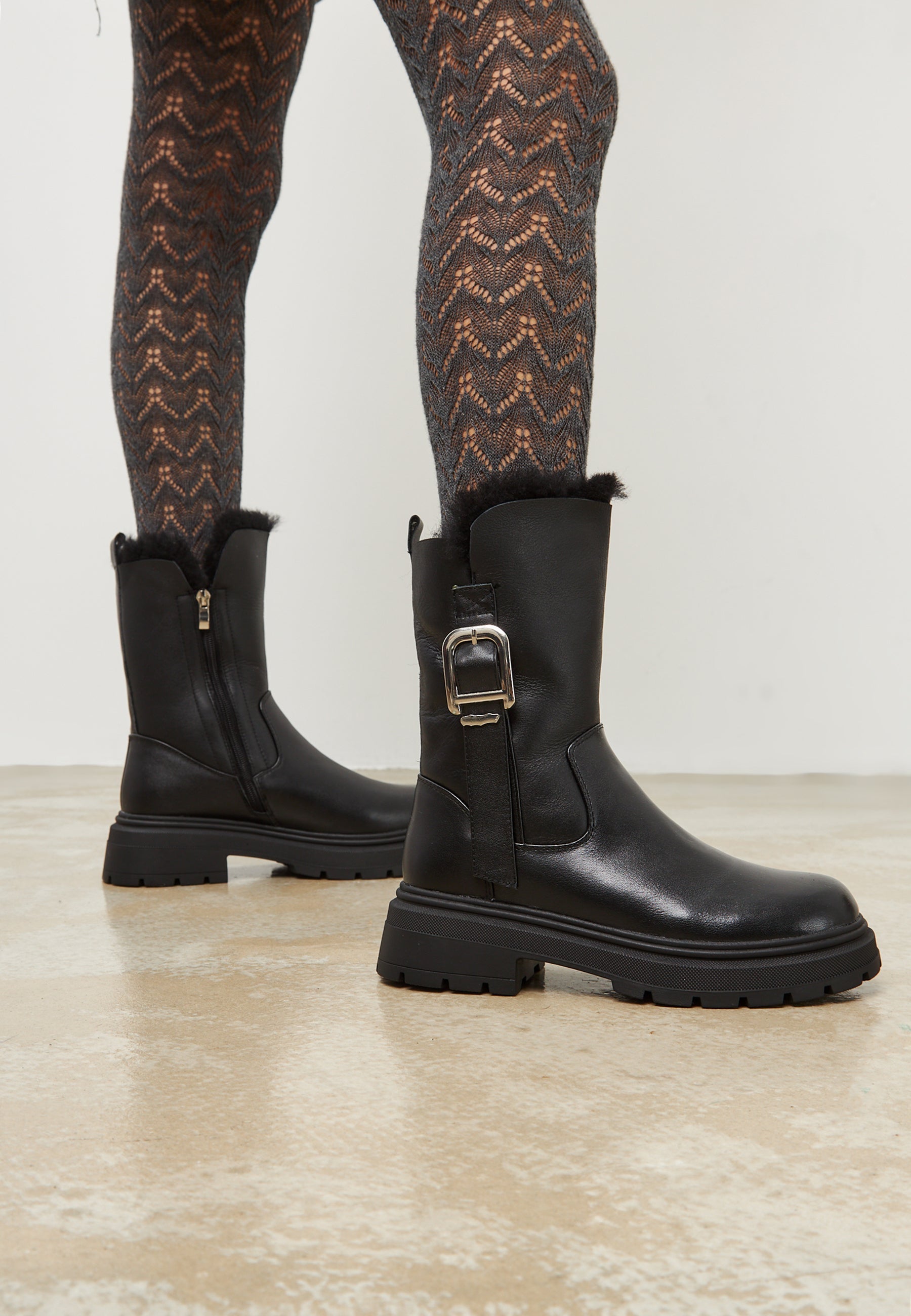 Urban Leather Platform Ankle Boots - Cesare Gaspari 