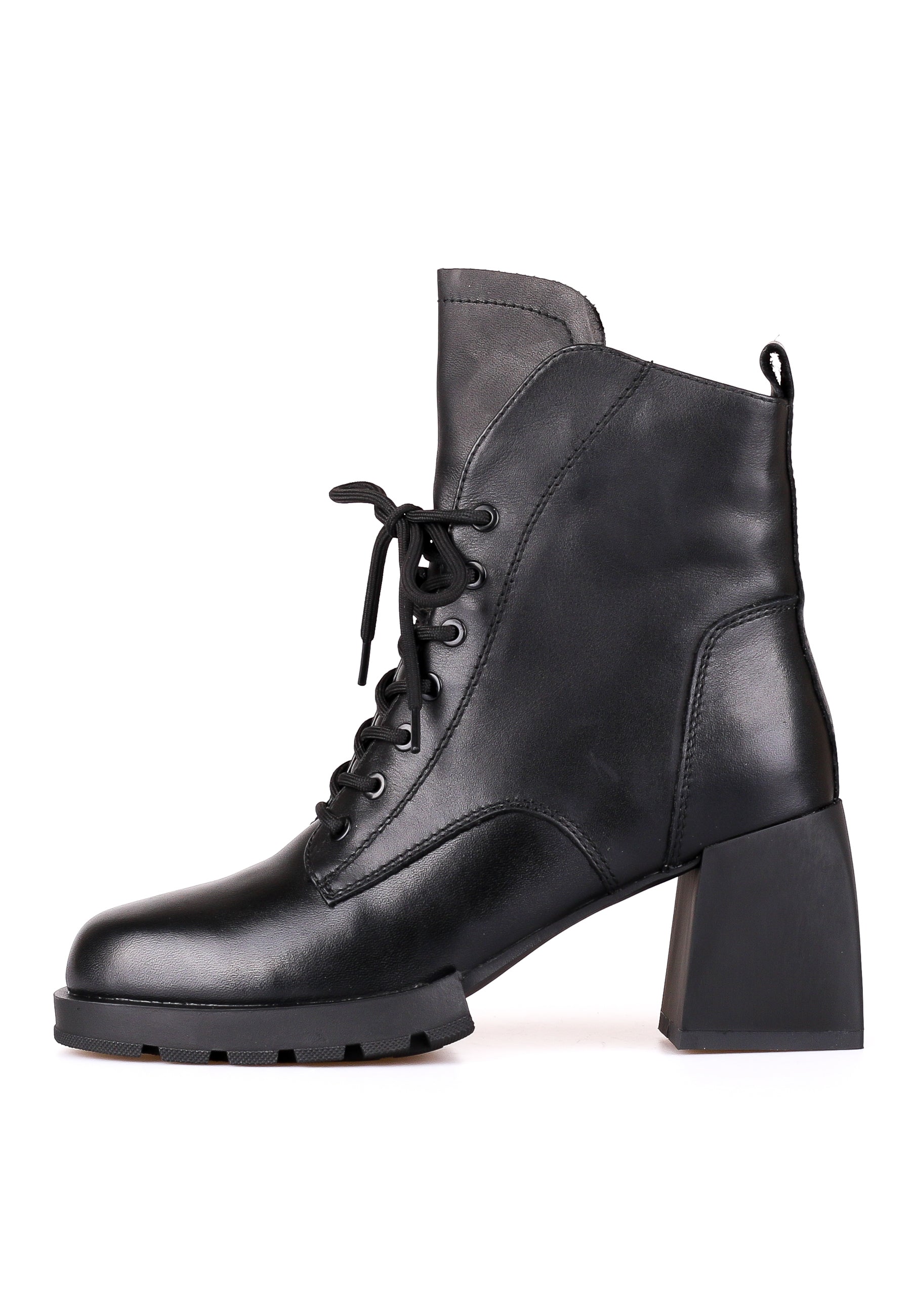 Heeled Lace-Up Ankle Boots