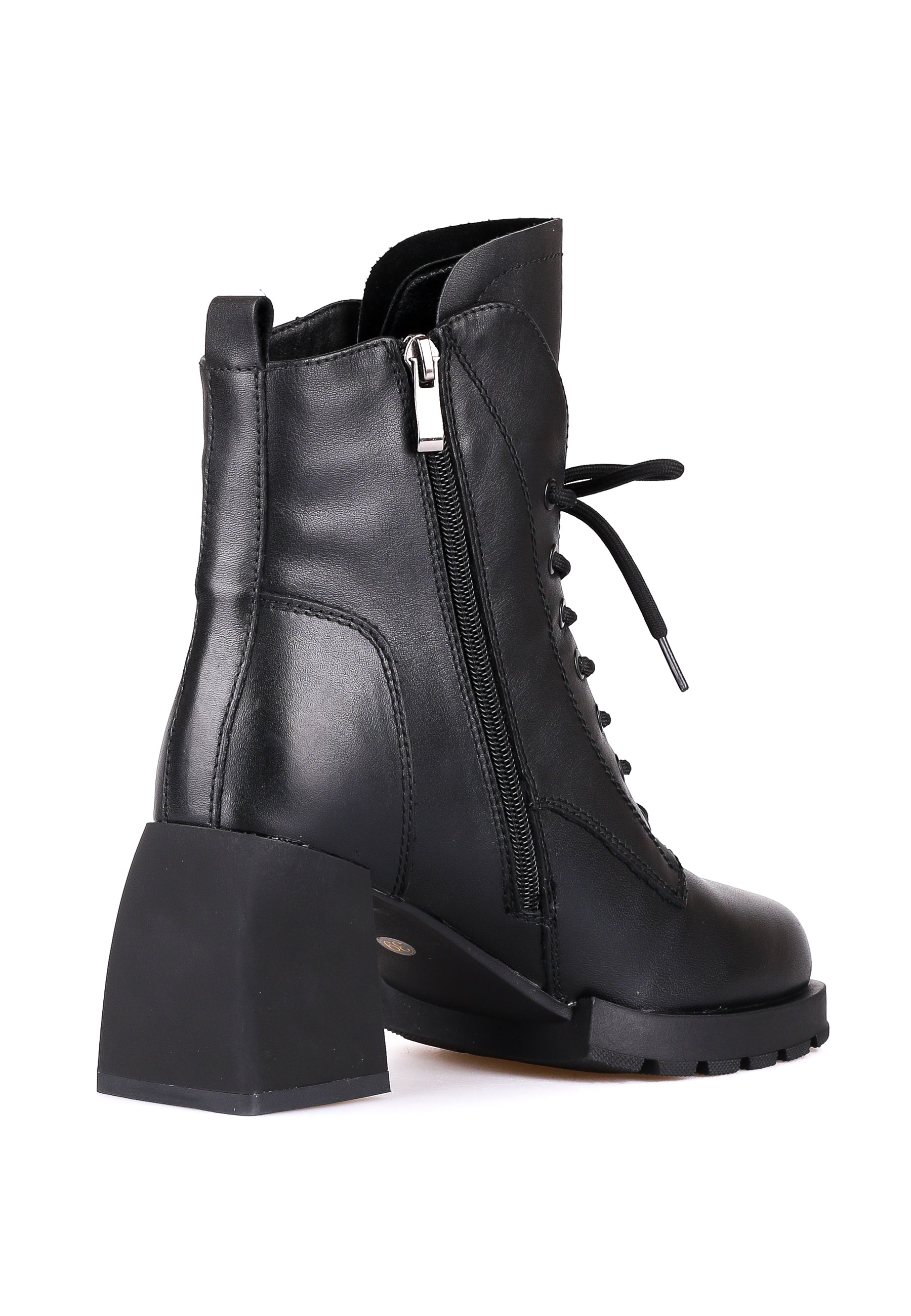 Heeled Lace-Up Ankle Boots