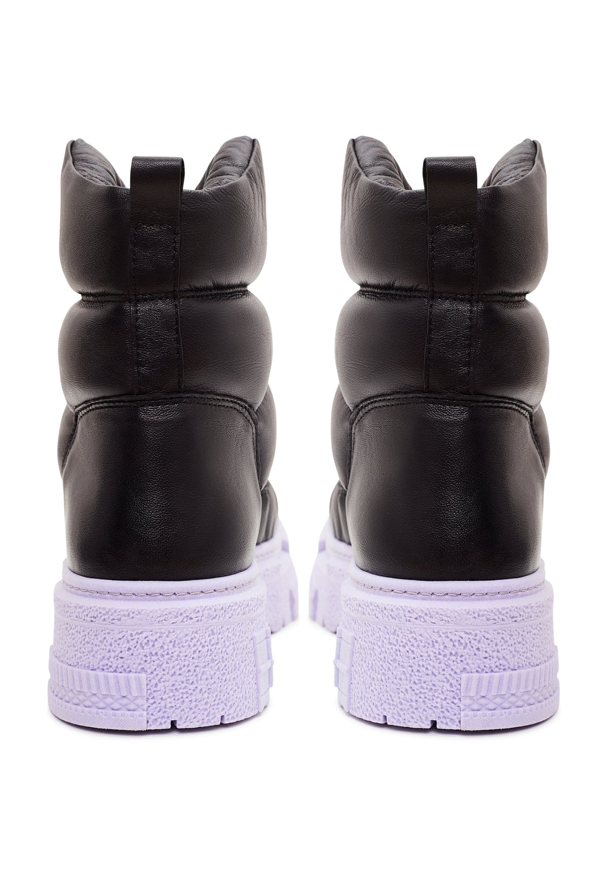 Chunky Quilted Ankle Boots - Black