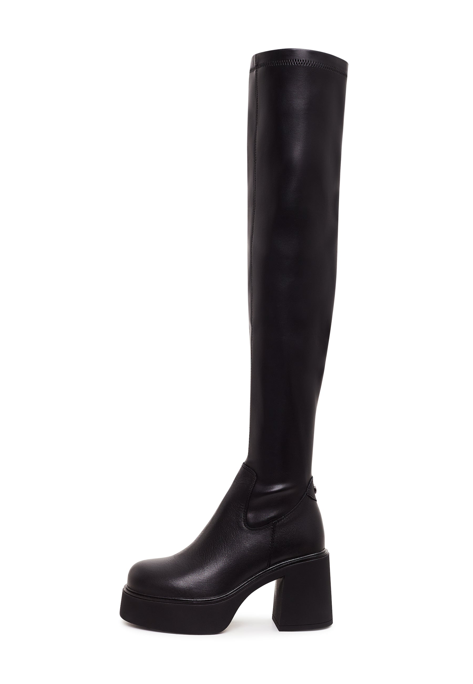 Platform Over-The-Knee Boots - Black