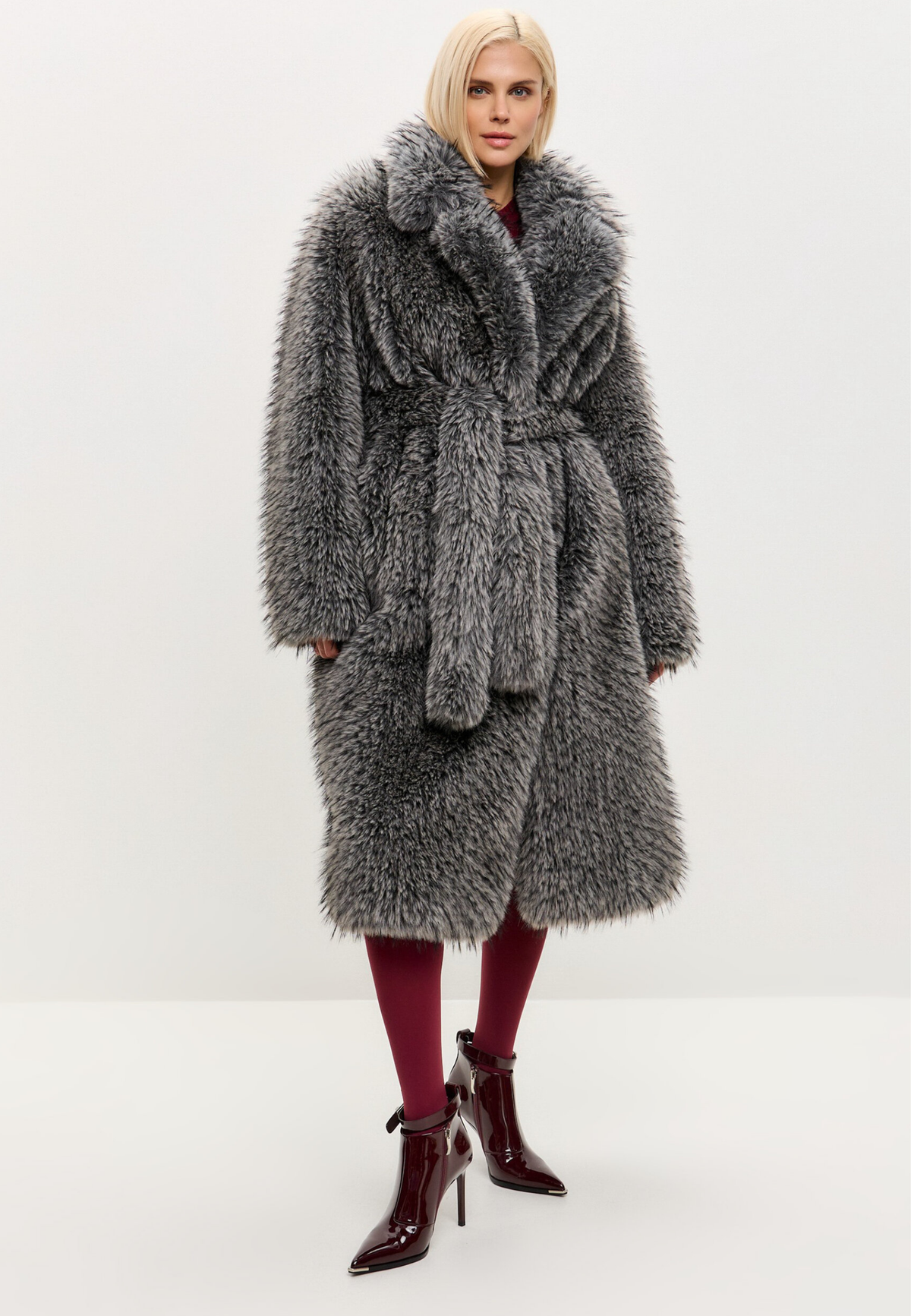 Luxuriöser Kunstpelz-Mantel Natalie - Braun