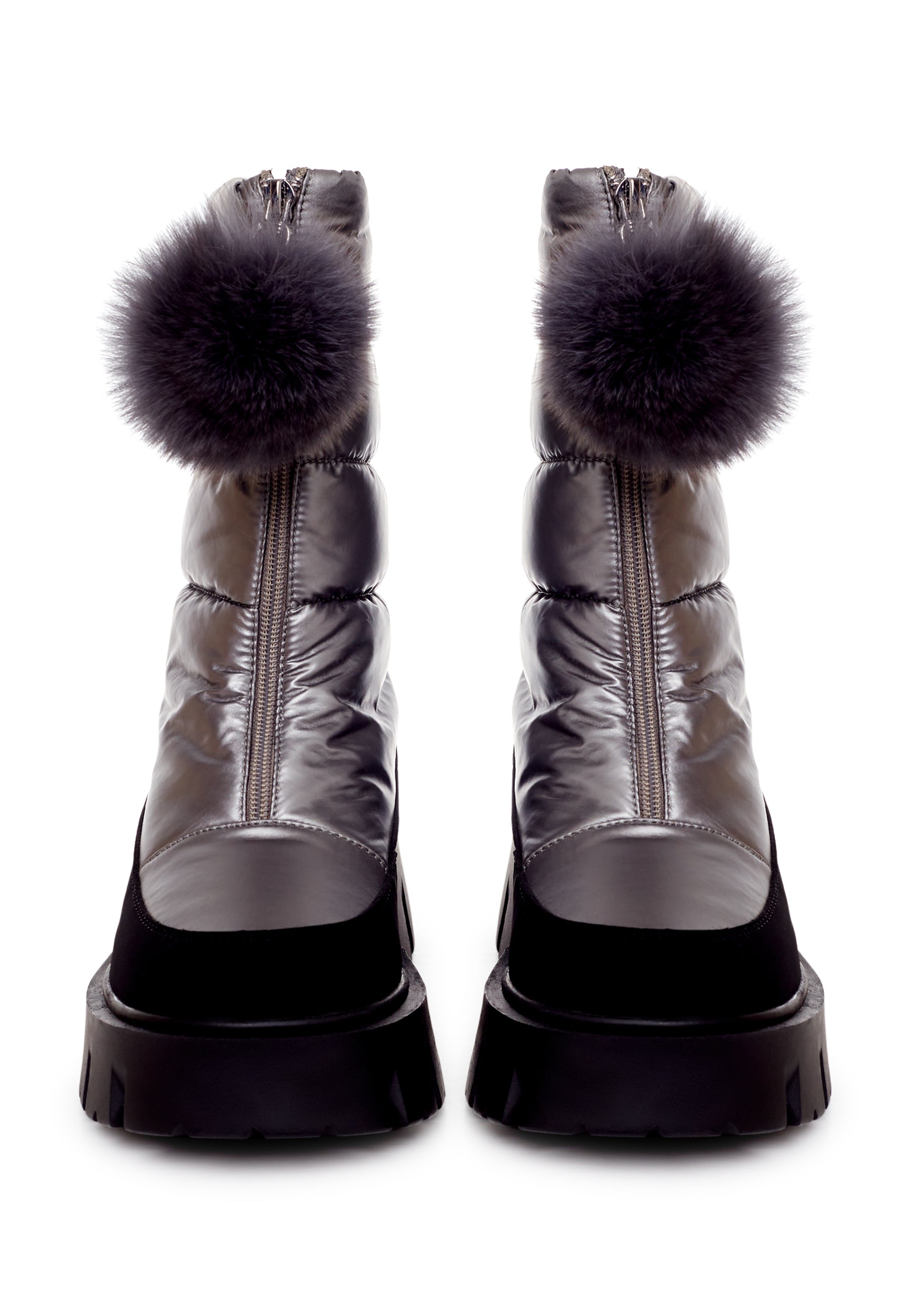 Fur-Trimmed Winter Boots - Bronze