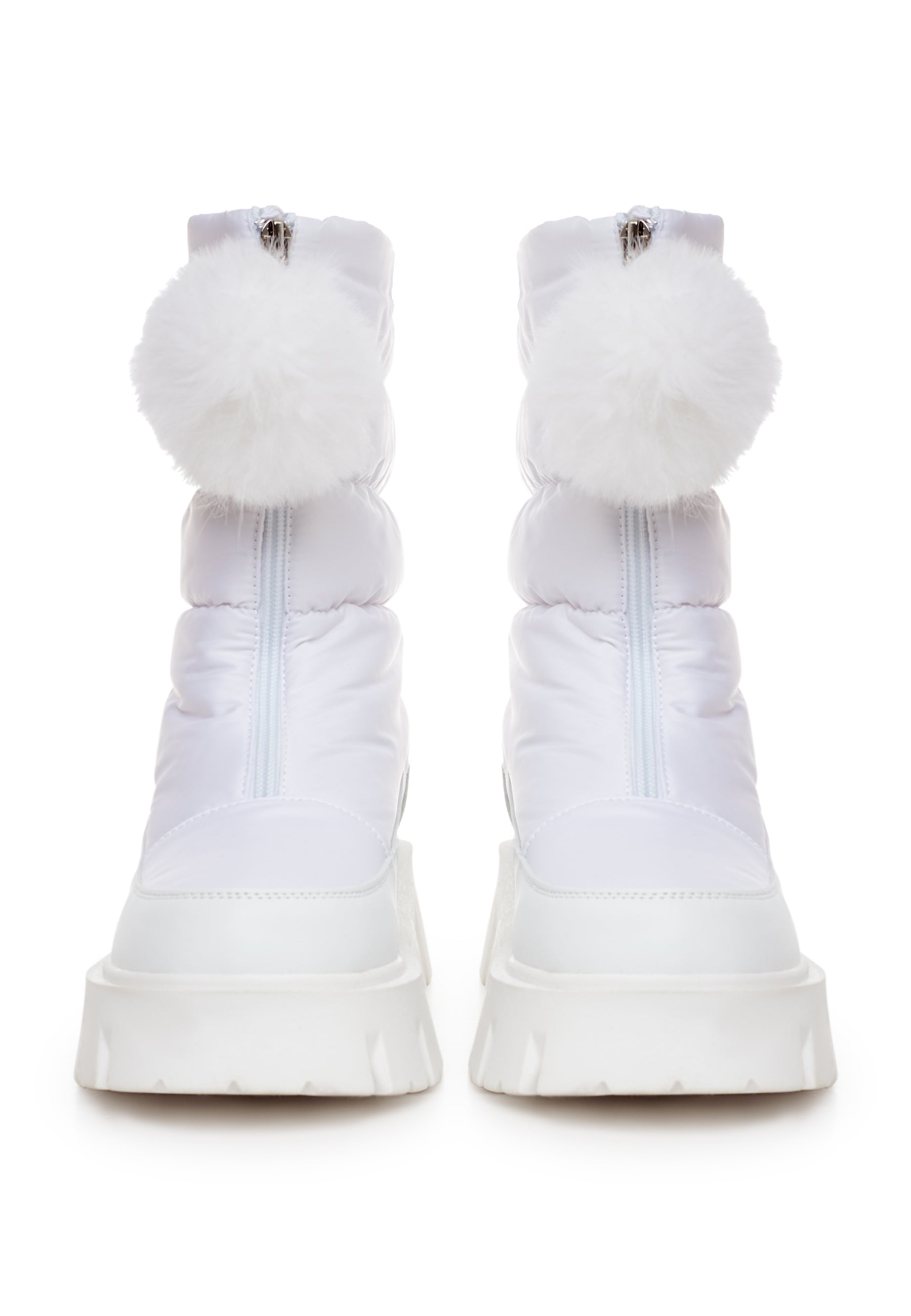 Fur-Trimmed Winter Boots - White