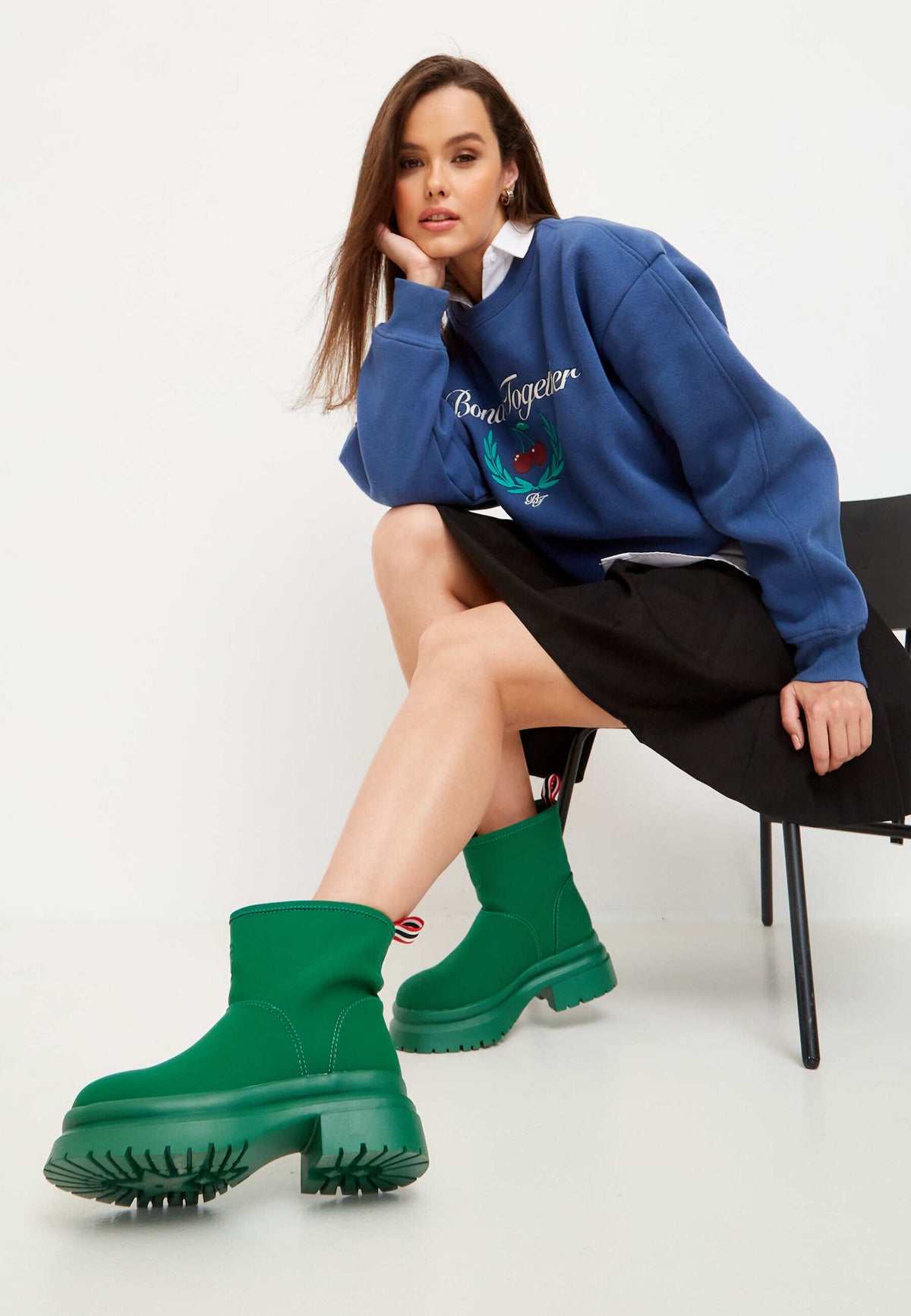 Klasyczne buty zimowe - zielone