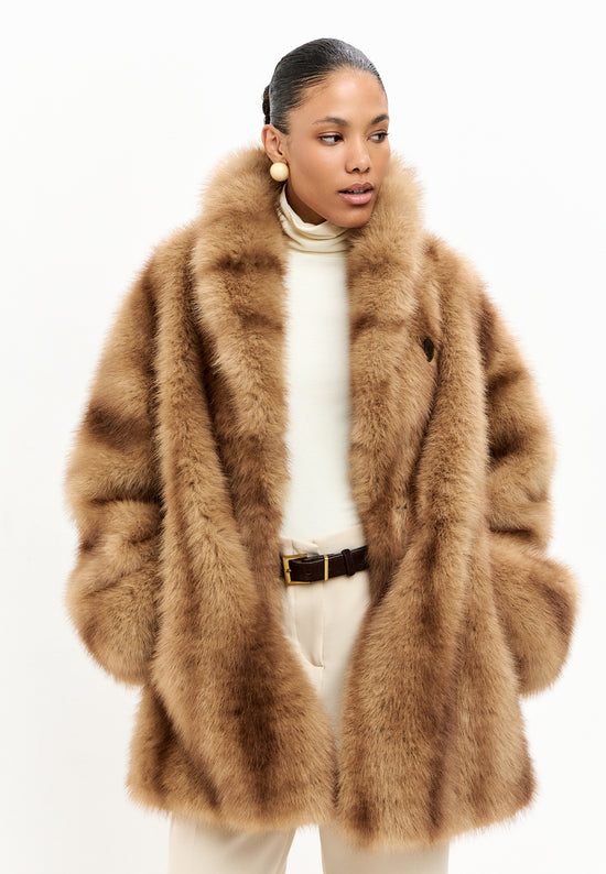 Faux Fur Coat Dorada