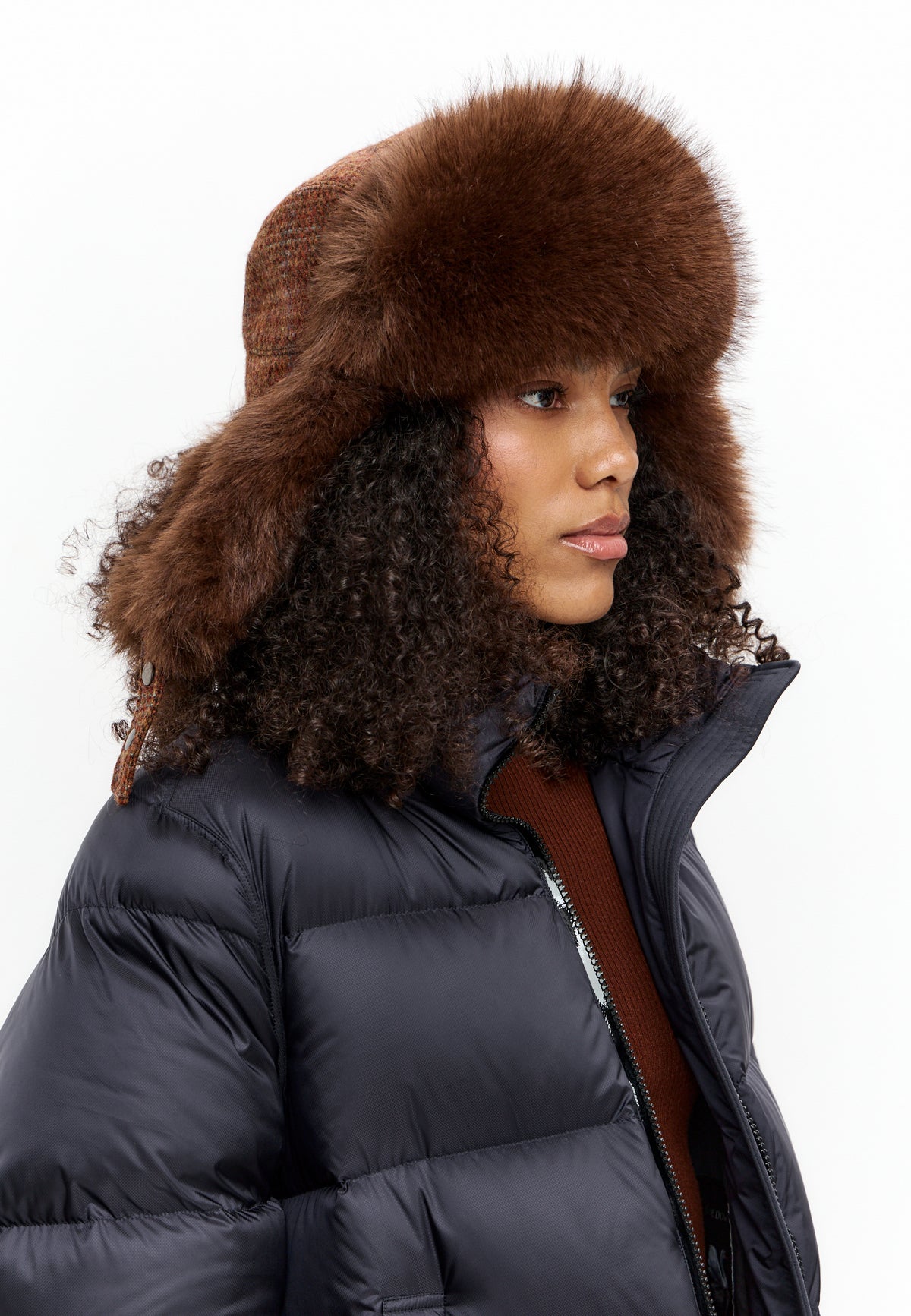 Gorro trapper de lana – Marrón