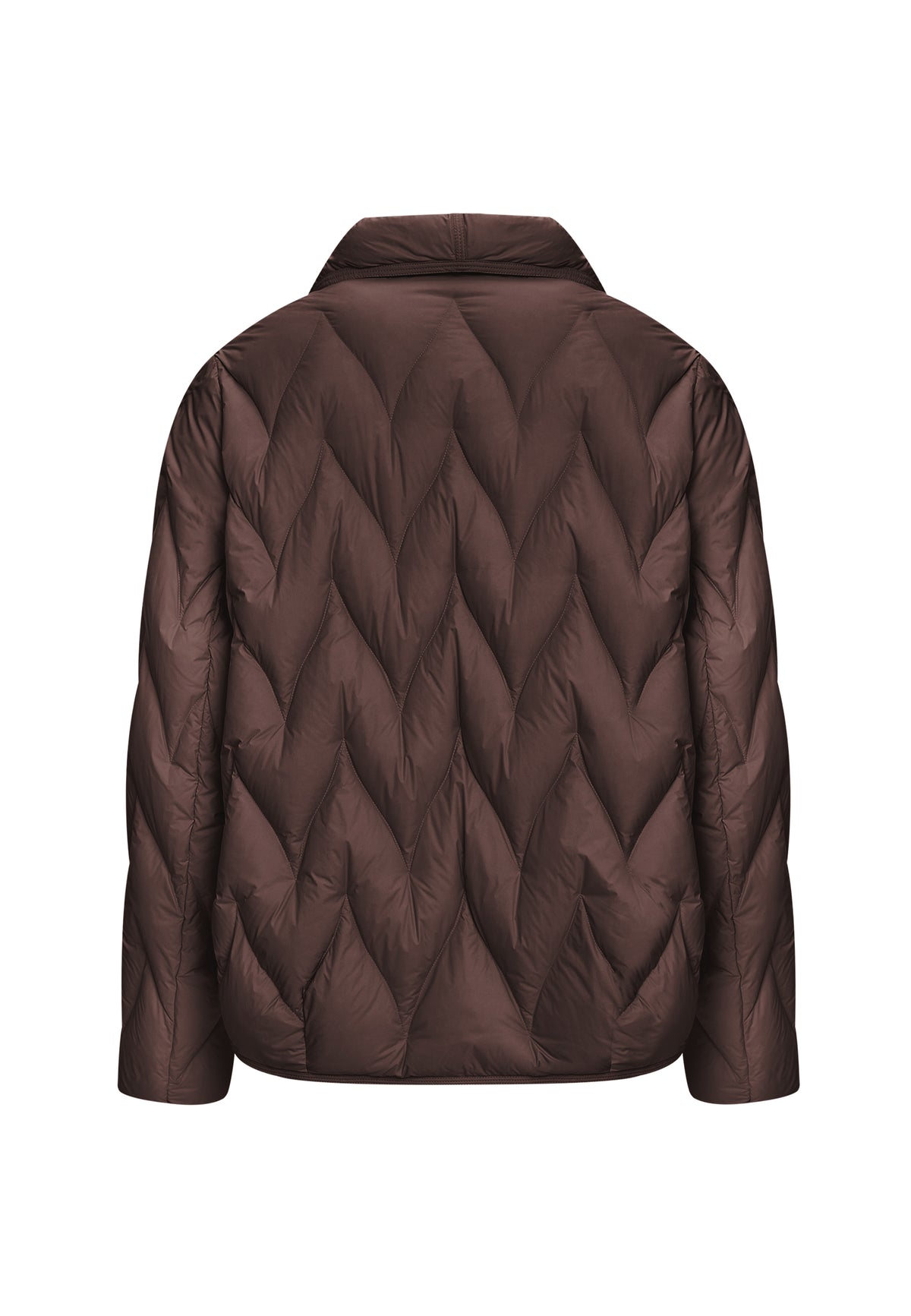 Chaqueta acolchada corta con diseño chevron – Marrón