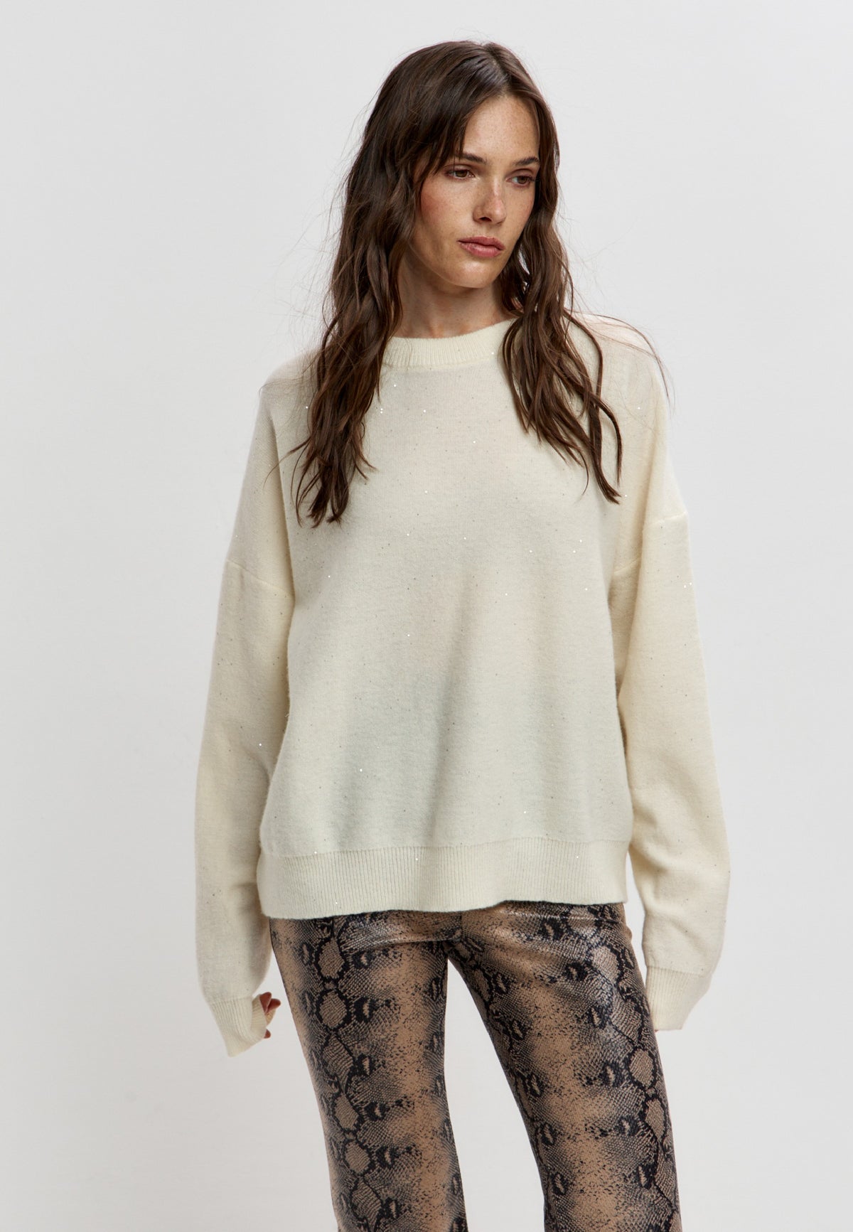 Cardigan i merinould – Hvid