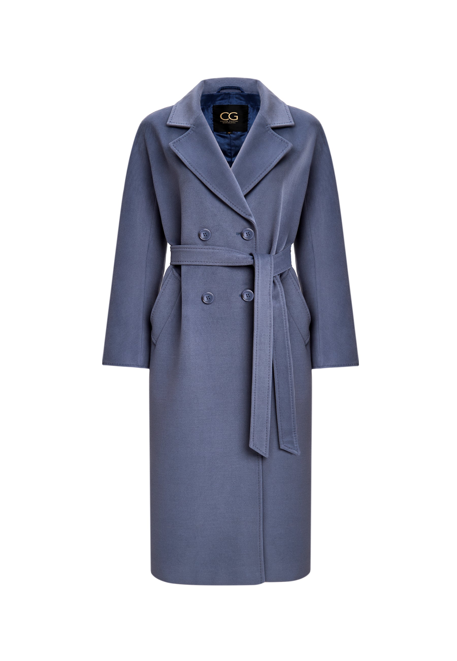 Manteau croisé ceinturé – Bleu clair
