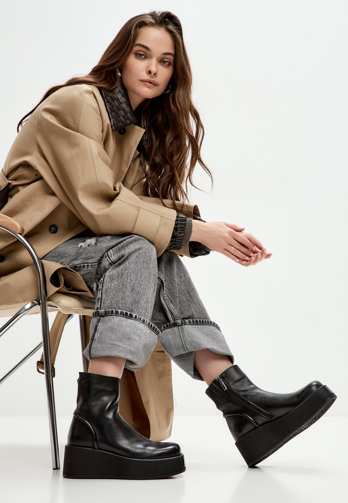 Modern Lift Leather Wedge Boots