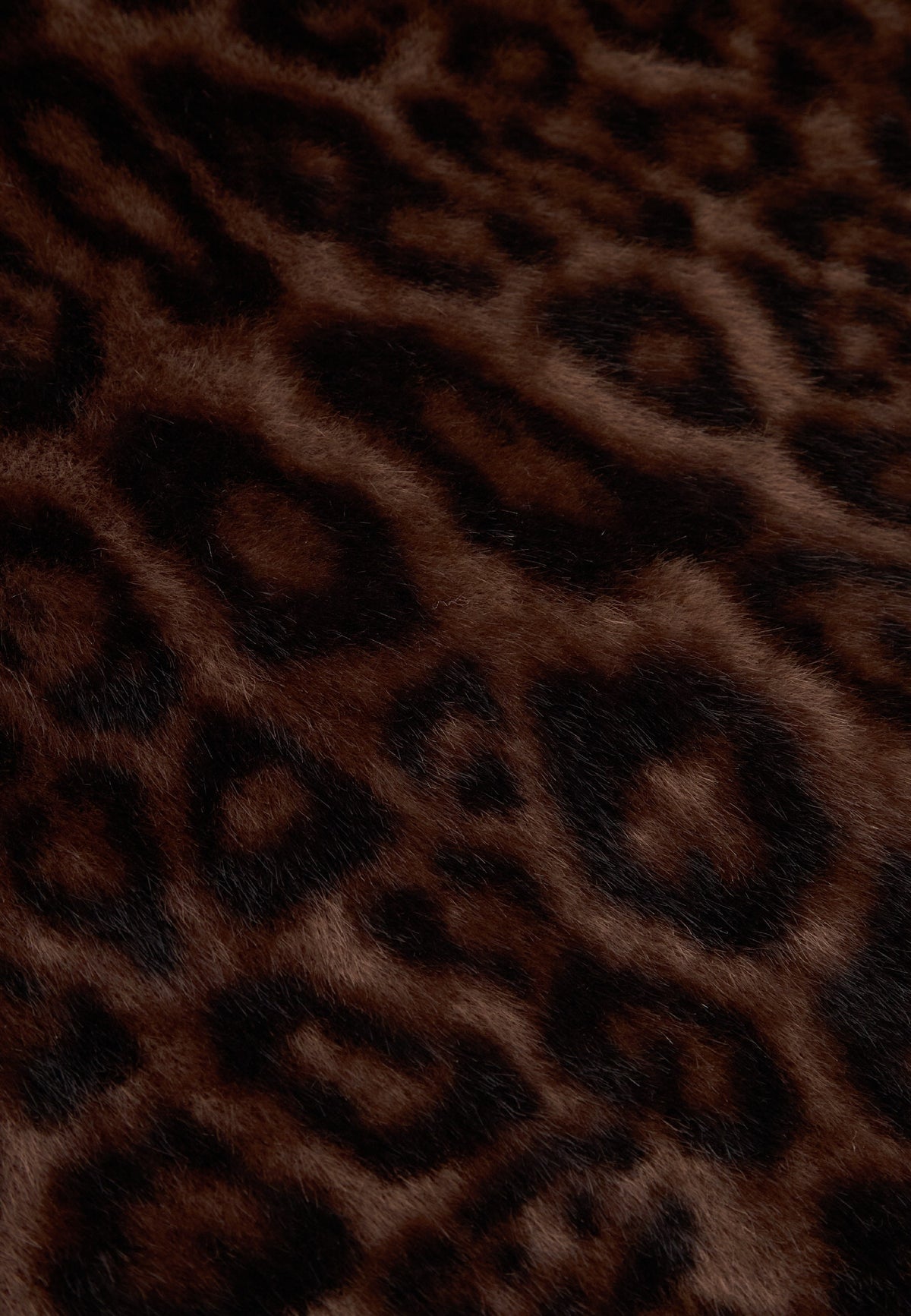 Top smanicato in pelliccia sintetica con colletto – Leopardo marrone