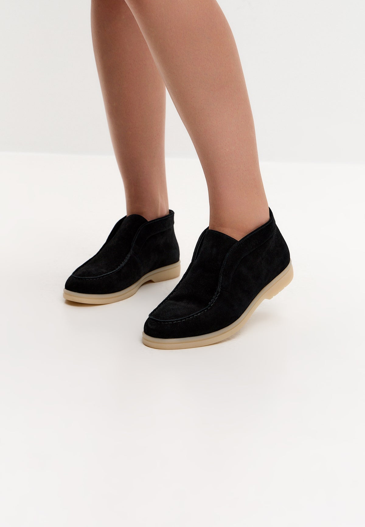 Noir Step Loafer mit hohem Absatz – Schwarz
