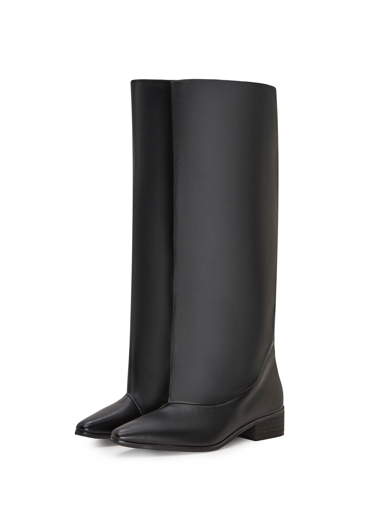 Bottes hautes en cuir à bout pointu