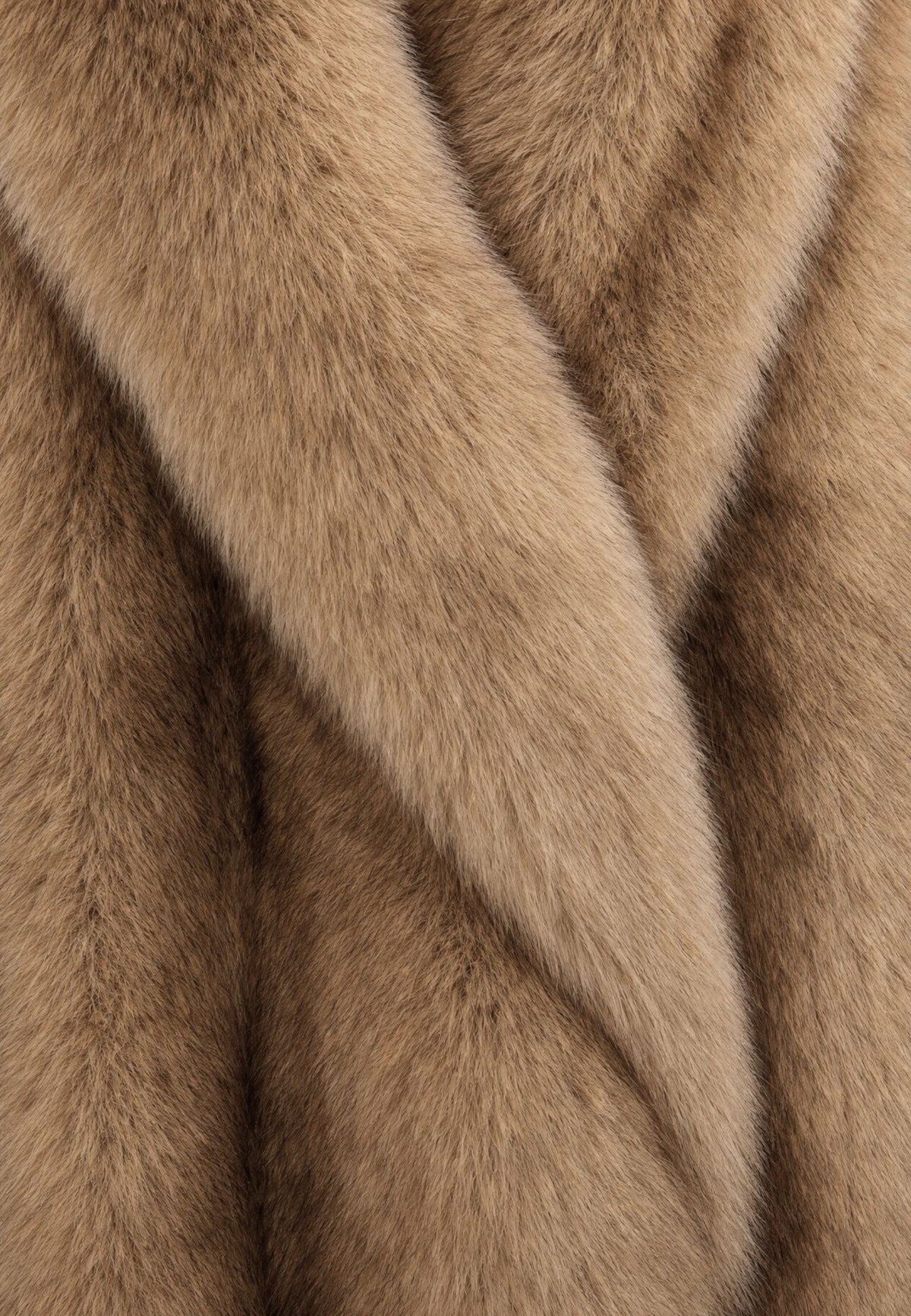 Stribet krave i imiteret pels – Cappuccino