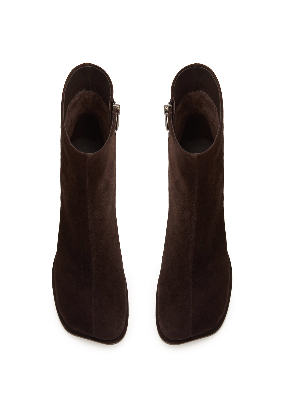 Botines de ante con plataforma – Marrón