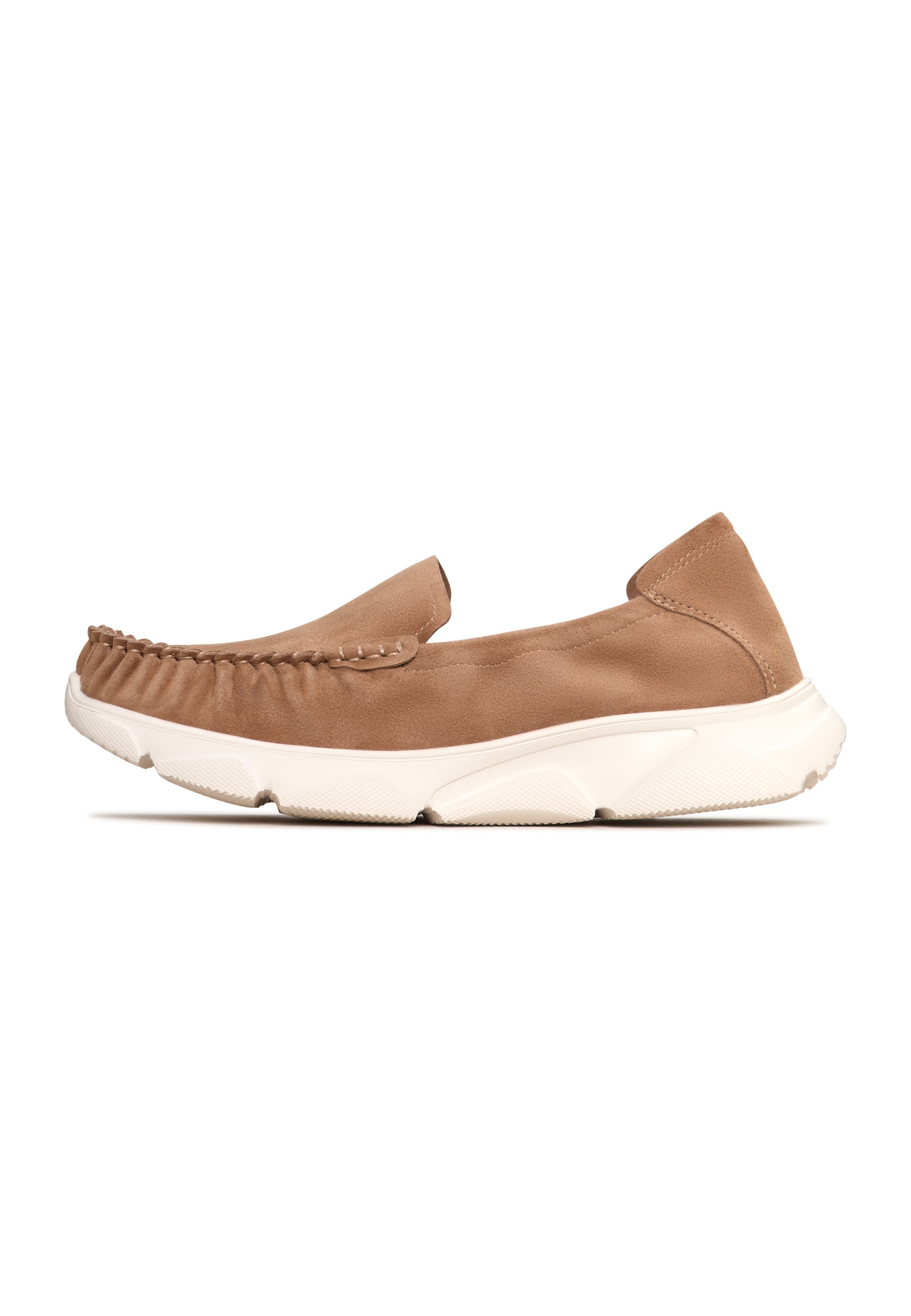 Leather Platform Moccasins Alisa - Beige