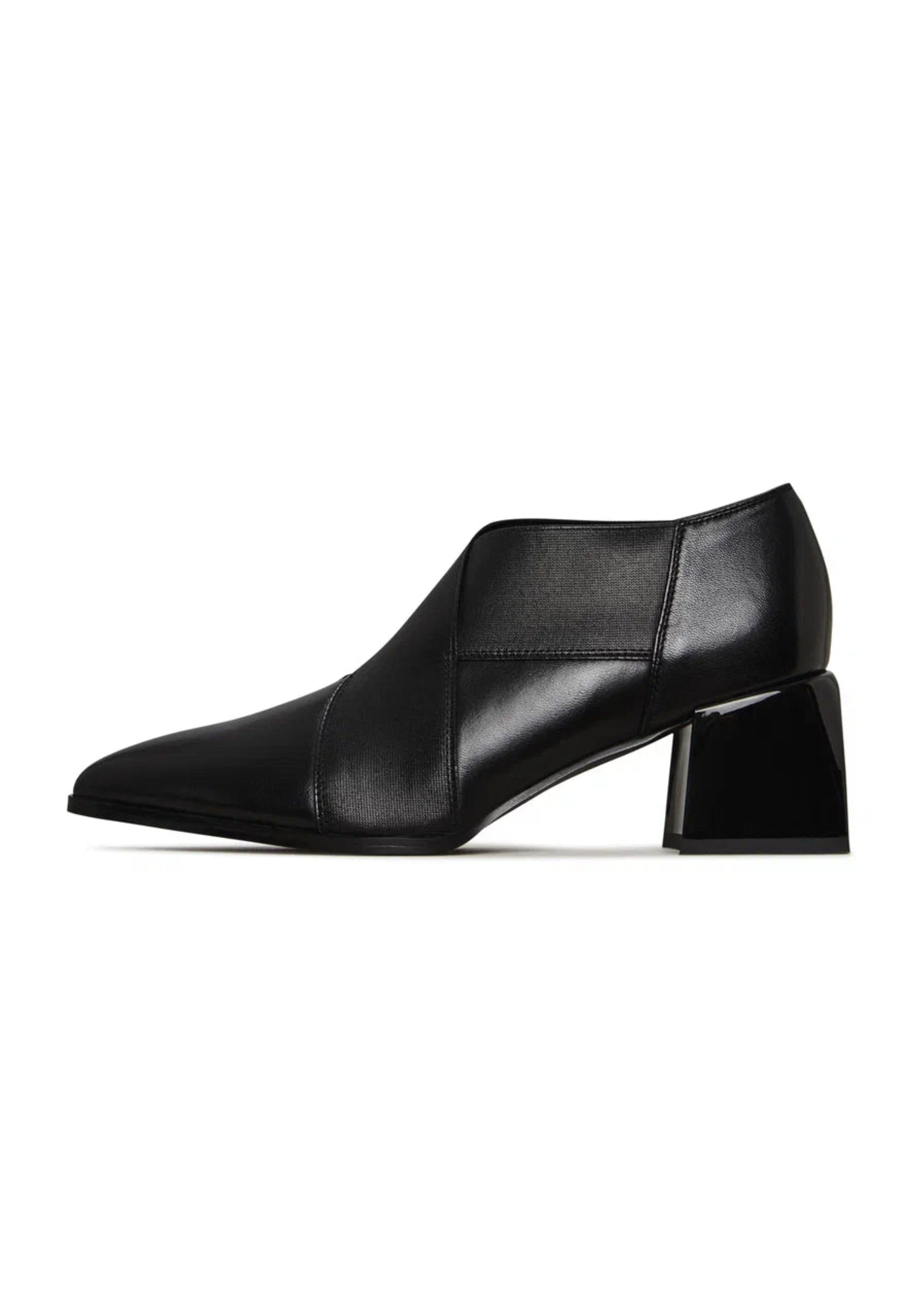 Leather Block Heel Pumps