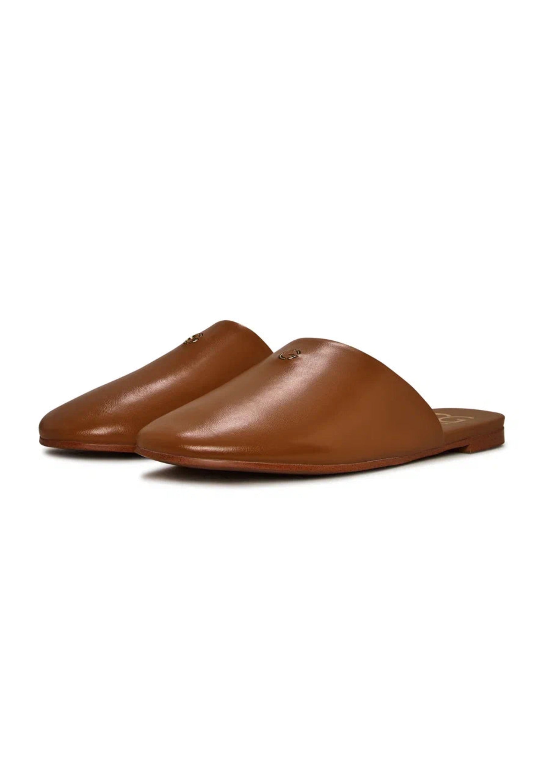 Minimalist Leather Mules - Brown